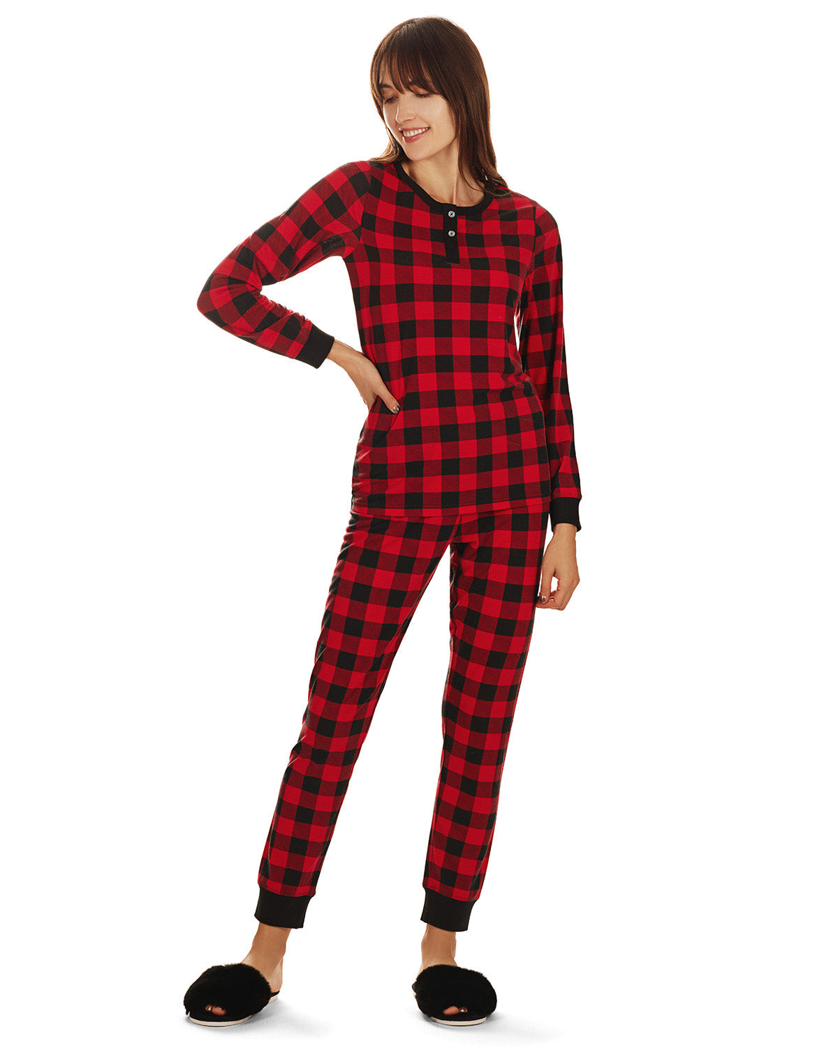 Women's Buffalo Plaid Two-Piece PJ Set In a Bag - Charming Charlie