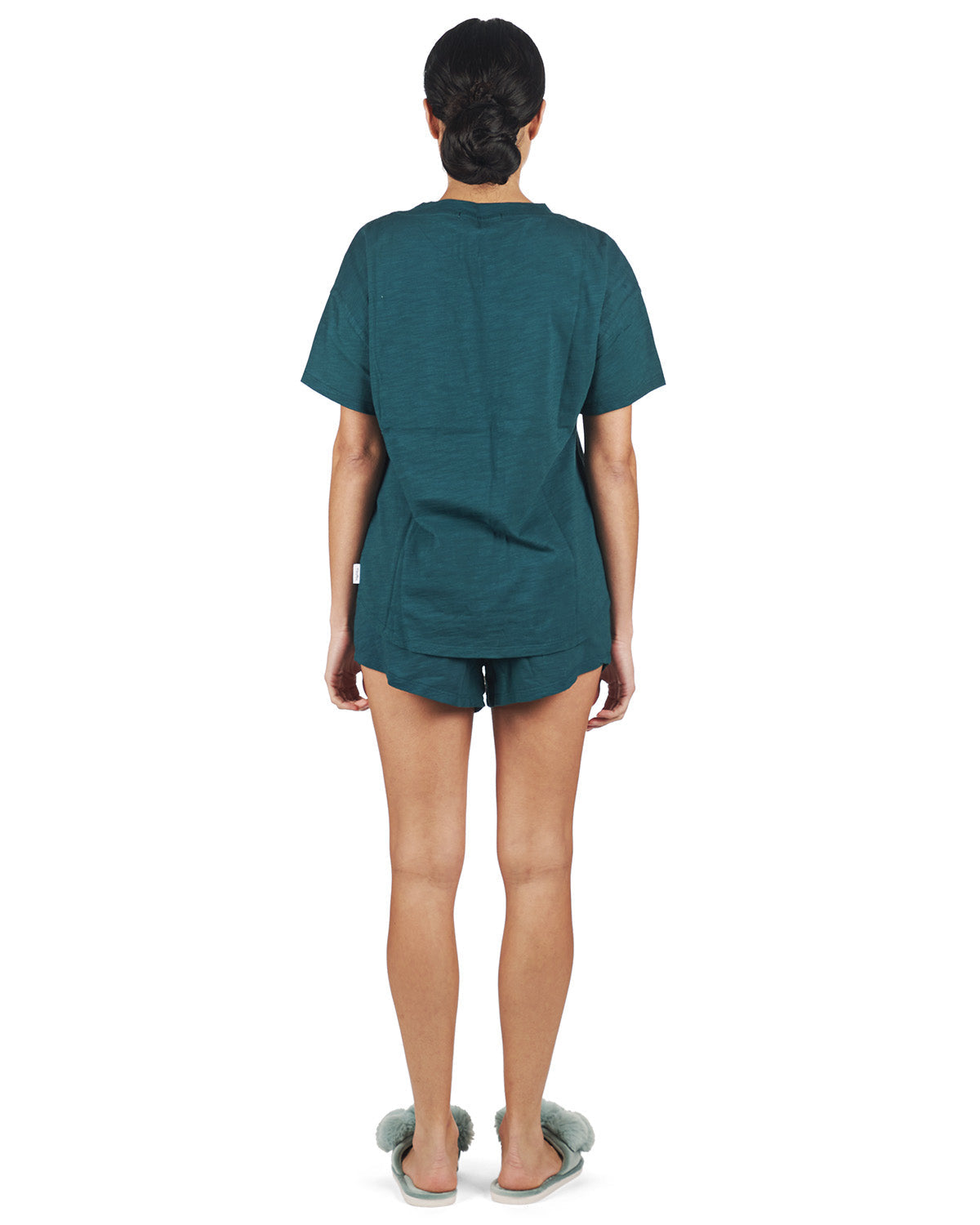 Women's Relaxed Fit 100% Cotton Slub Knit Short Set - Charming Charlie