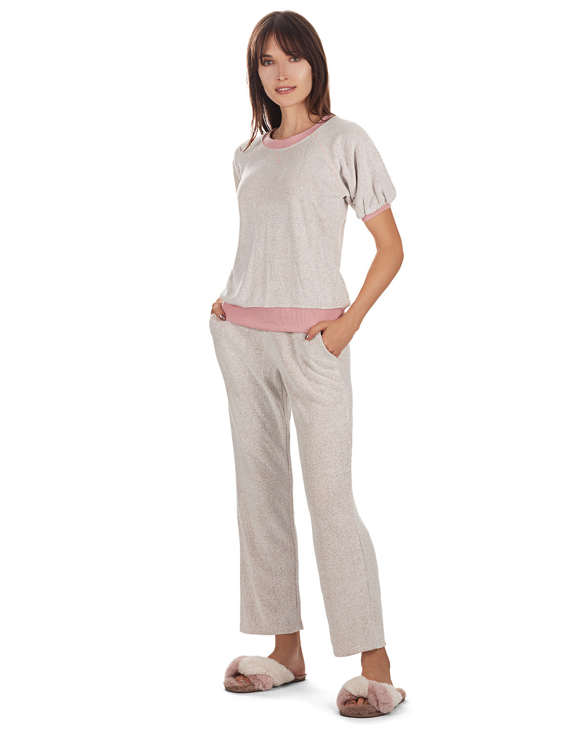 Women's Bamboo-Blend Spa Terry Matching Top and Pants Set - Charming Charlie