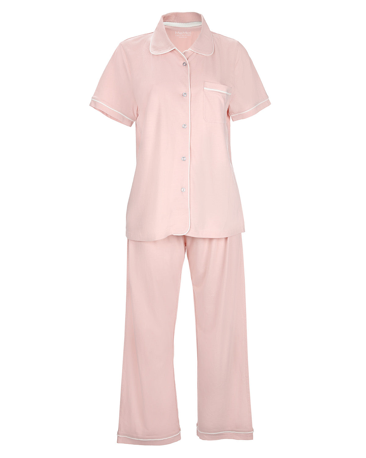 Women's Notch Collar Capri Cotton Blend Pajama Set - Charming Charlie