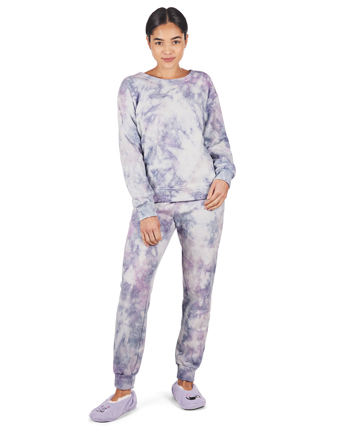 Women's Tie Dye French Terry Cotton Blend Jogger Pants Set - Charming Charlie