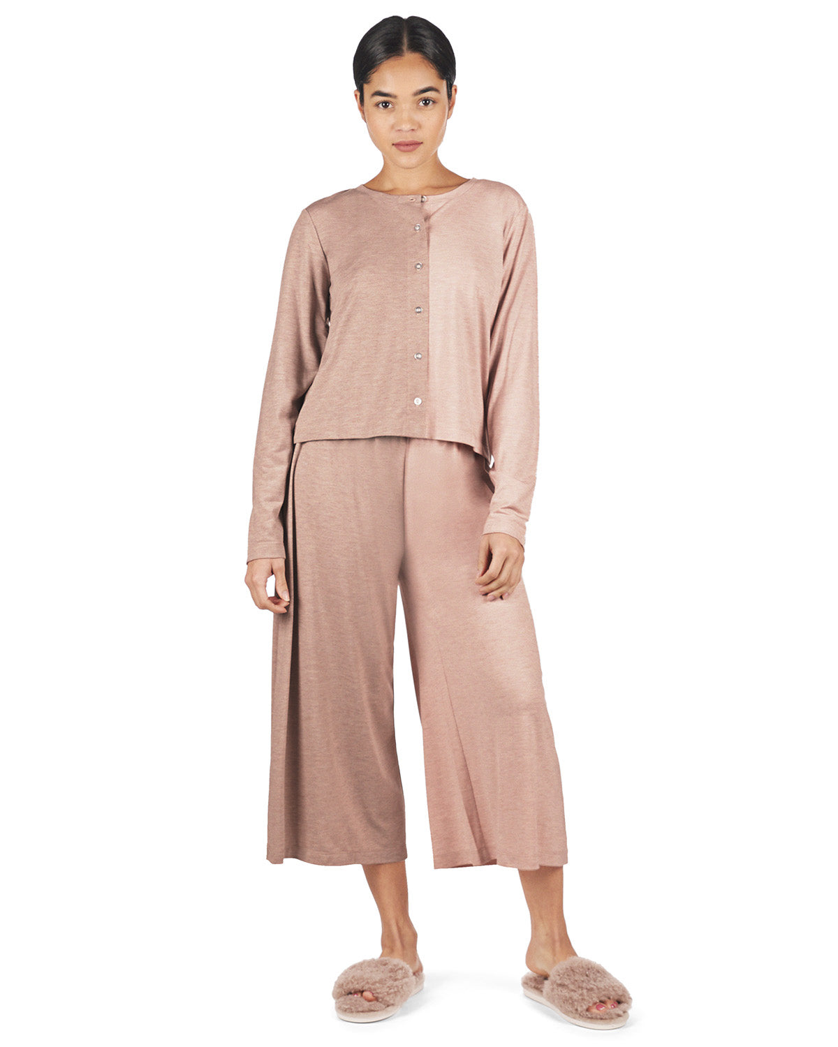 Women's Color Block Modal Button-Down Shirt and Capri Set - Charming Charlie