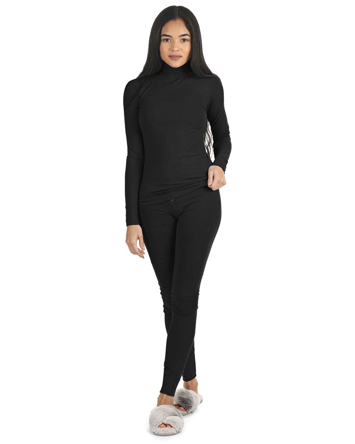 Women's Luxe Ribbed Long Sleeve Top and Pants Set - Charming Charlie