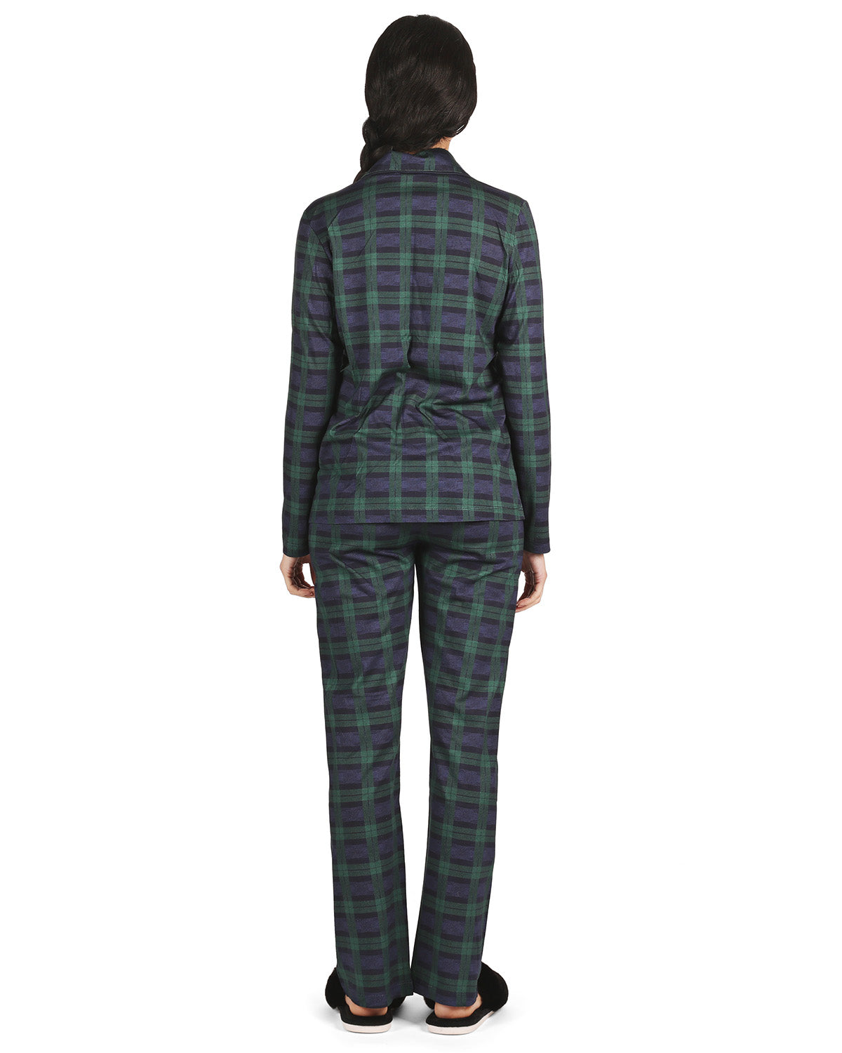 Women's Plaid Notch Collar Two-Piece PJ Set In a Bag - Charming Charlie