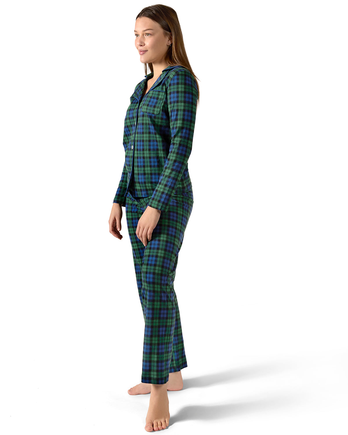 Women's Plaid Notch Collar Two-Piece PJ Set In a Bag - Charming Charlie