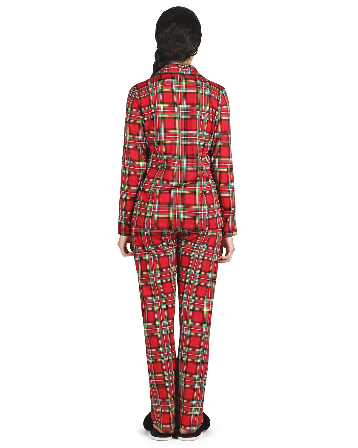 Women's Plaid Notch Collar Two-Piece PJ Set In a Bag - Charming Charlie