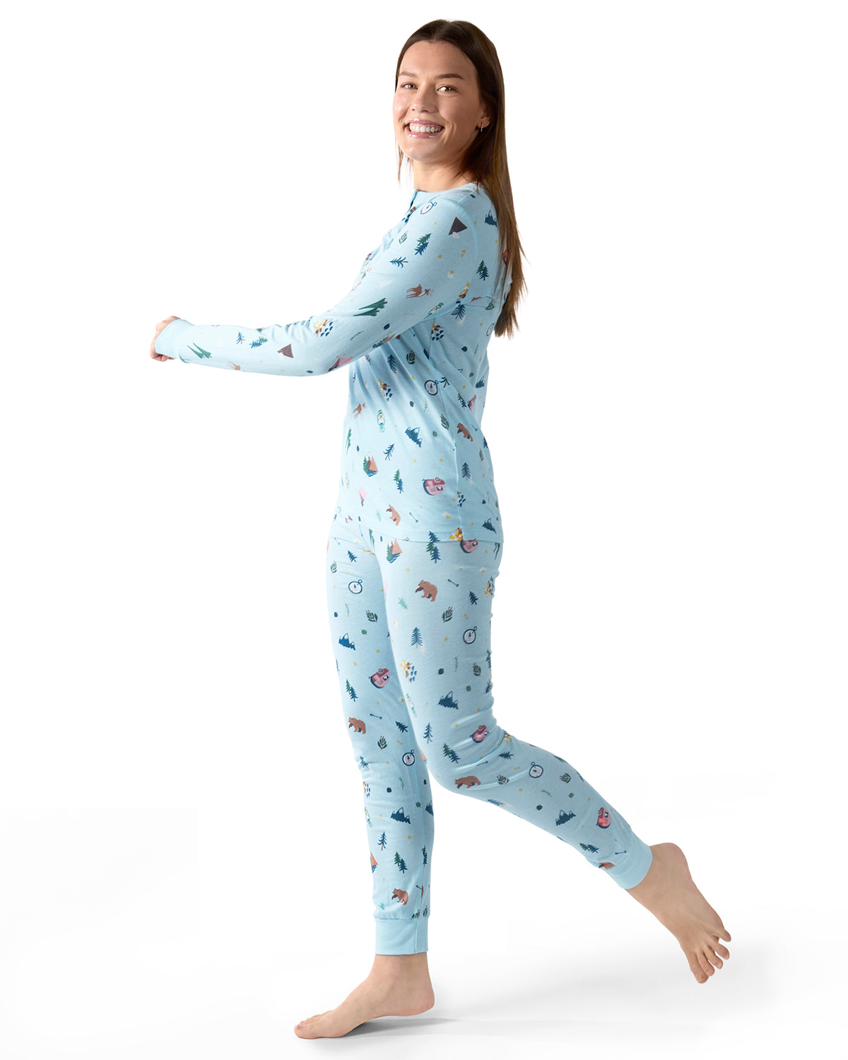 Women's Bear and Campfire Fun Two-Piece PJ Set in a Bag - Charming Charlie