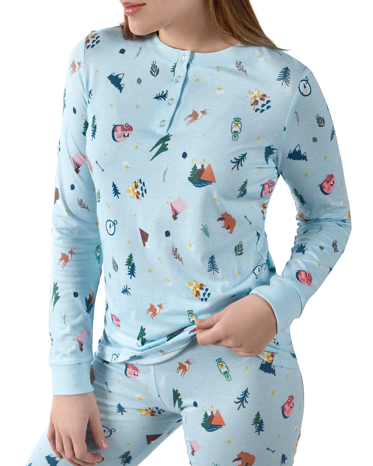 Women's Bear and Campfire Fun Two-Piece PJ Set in a Bag - Charming Charlie