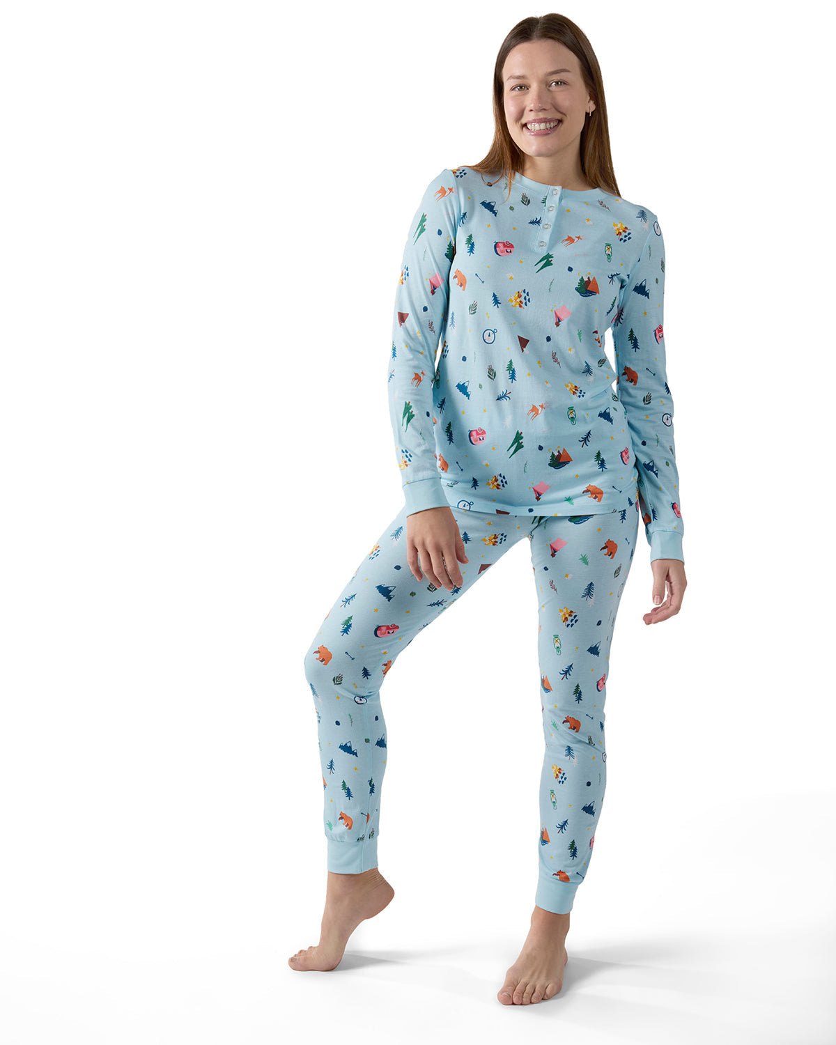 Women's Bear and Campfire Fun Two-Piece PJ Set in a Bag - Charming Charlie