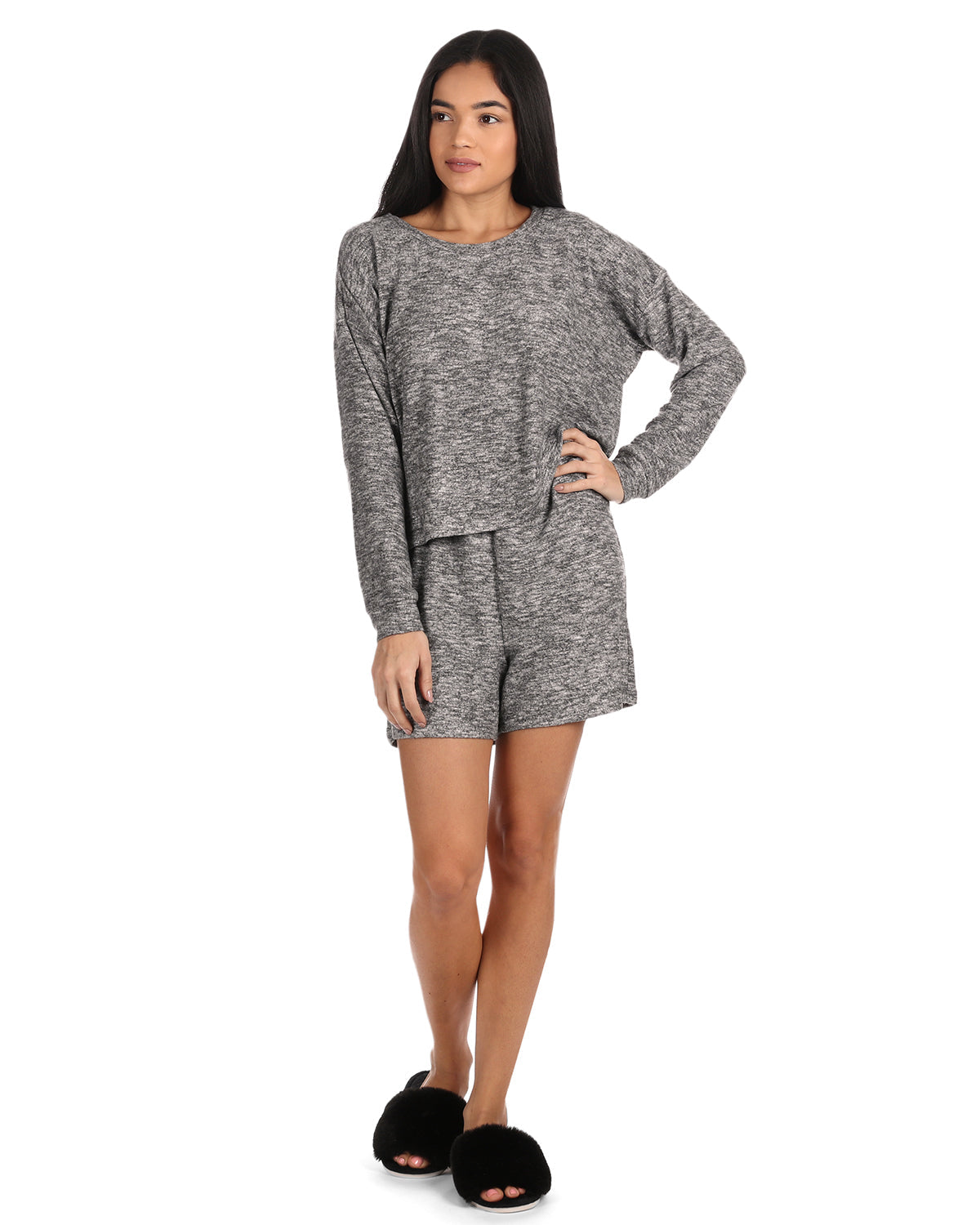 Women's Hacci Matching Short and Long Sleeve Pajama Set - Charming Charlie