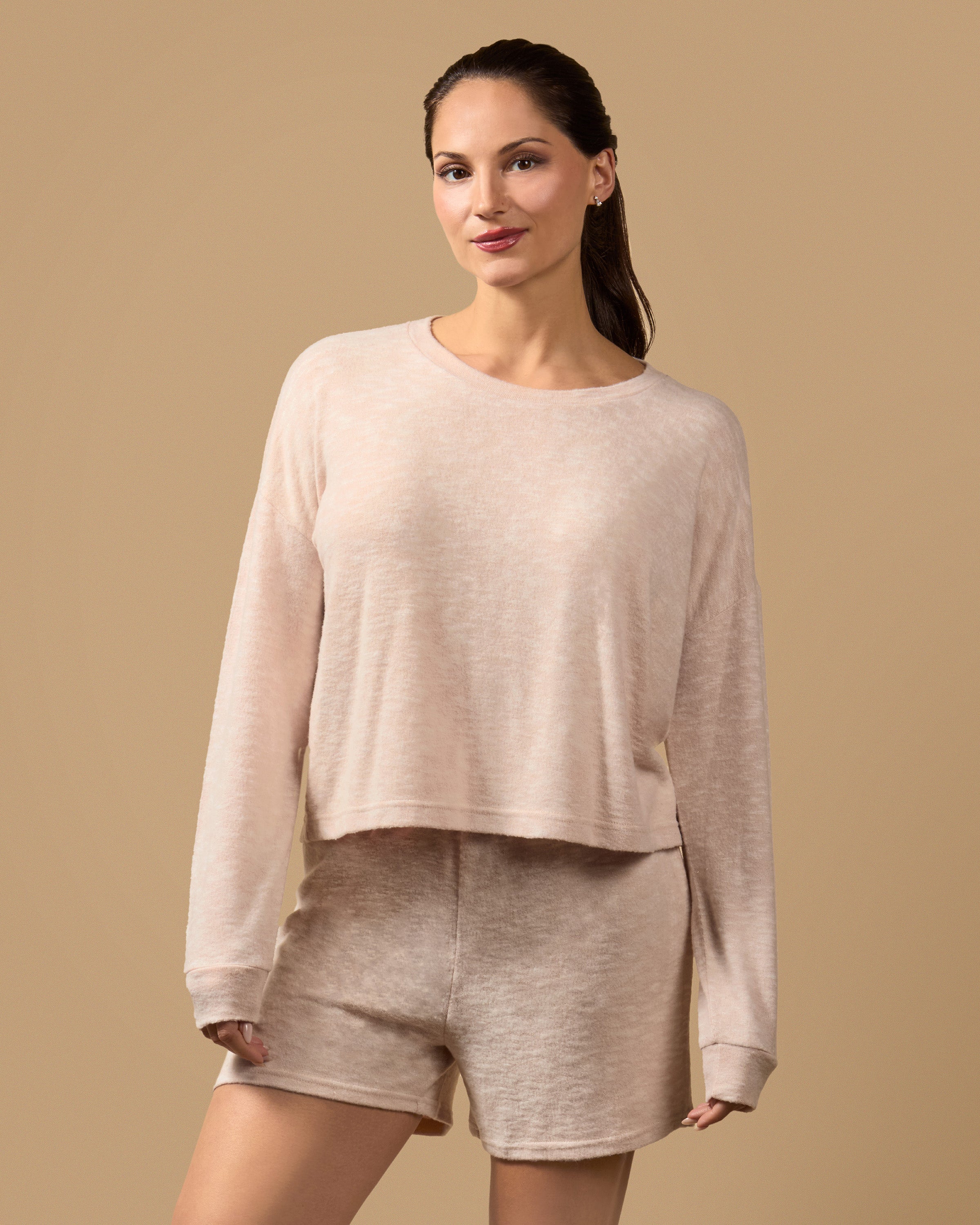 Women's Hacci Matching Short and Long Sleeve Pajama Set - Charming Charlie