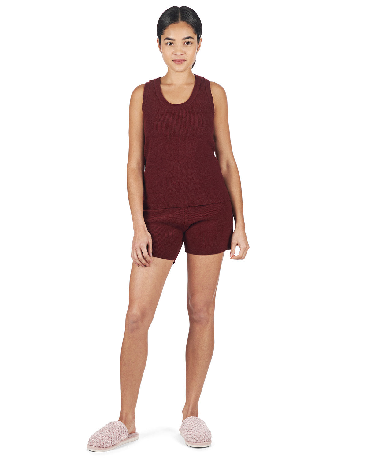 2 Piece Women's Sweater Knit Tank Top and Shorts Set - Charming Charlie