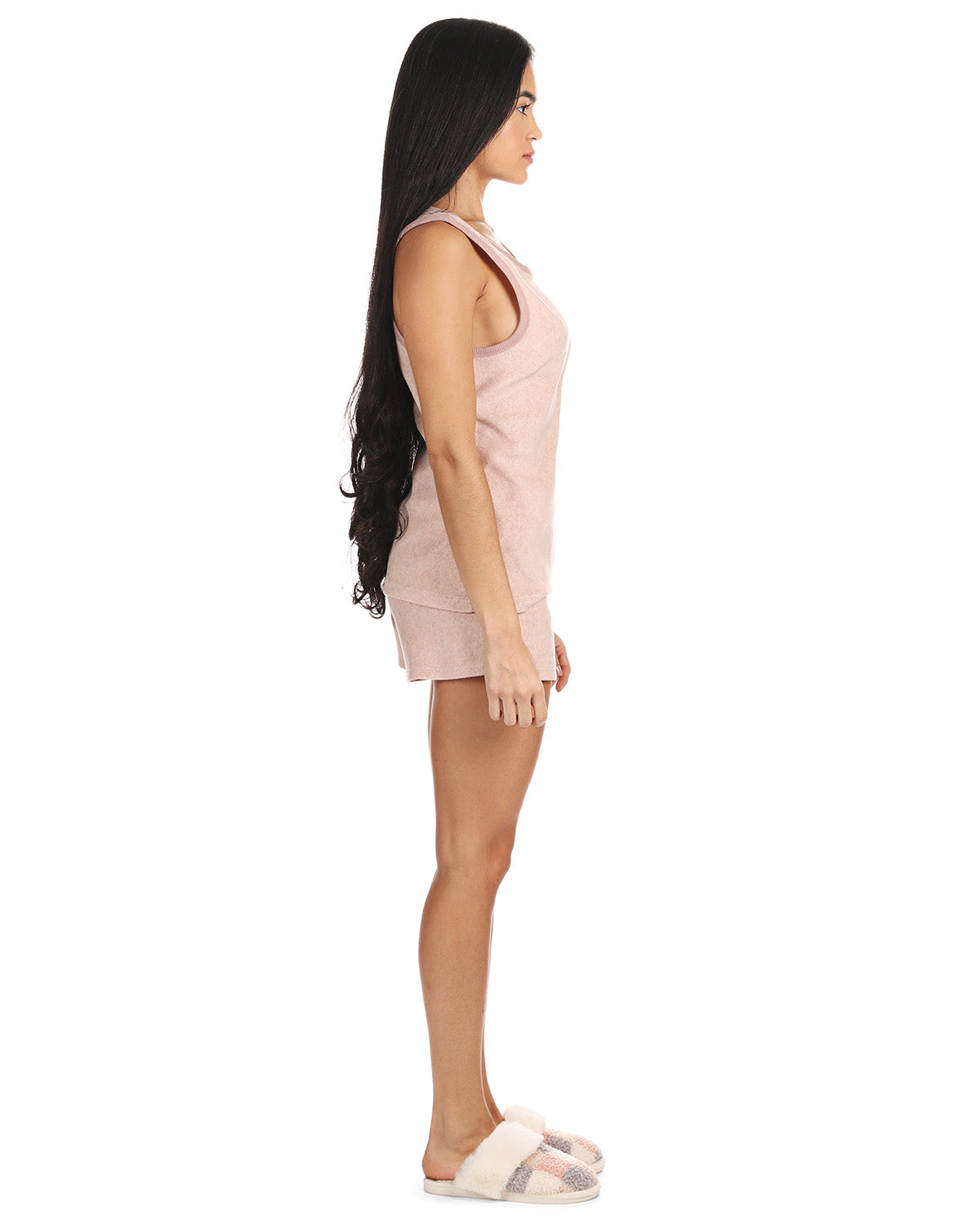 2 Piece Women's Cozy Fleece Tank Top and Shorts Pajama Set - Charming Charlie