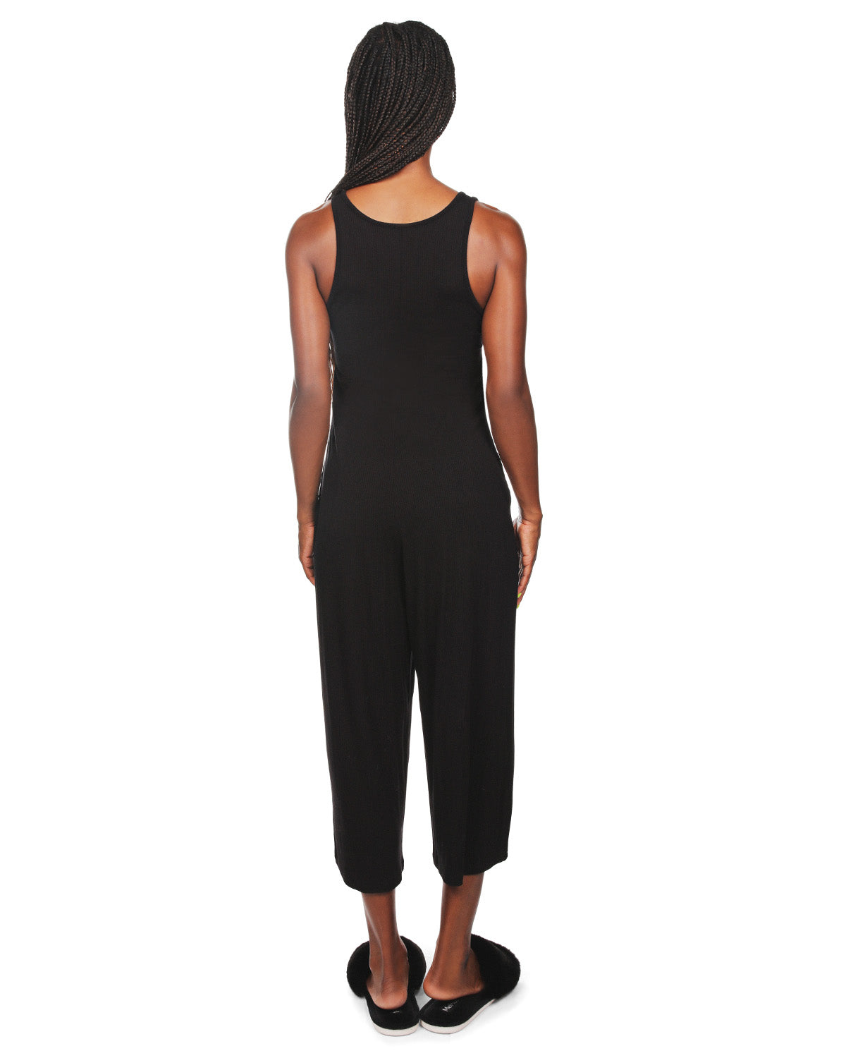 Women's V-Neck Luxe Rib Fitted Capri Style Romper - Charming Charlie