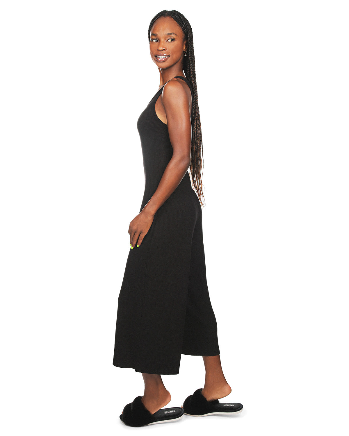 Women's V-Neck Luxe Rib Fitted Capri Style Romper - Charming Charlie