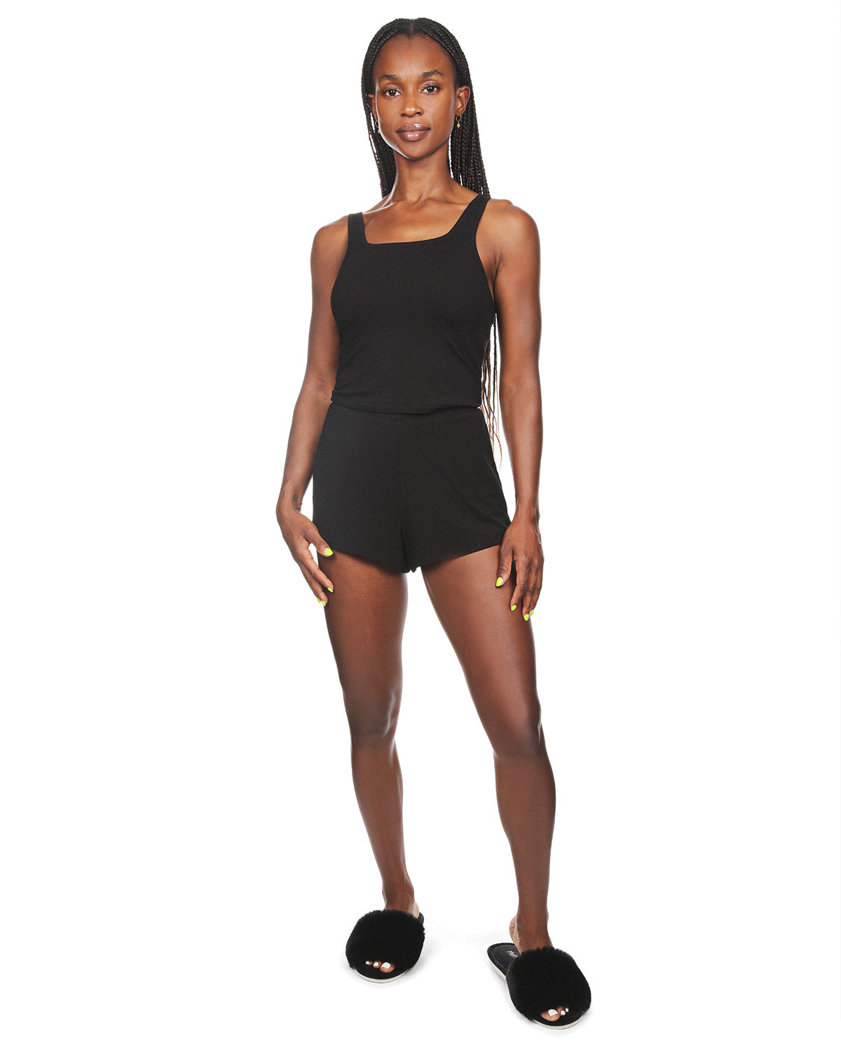 Women's Soft Luxe Matching Ribbed Tank Top and Short Set - Charming Charlie