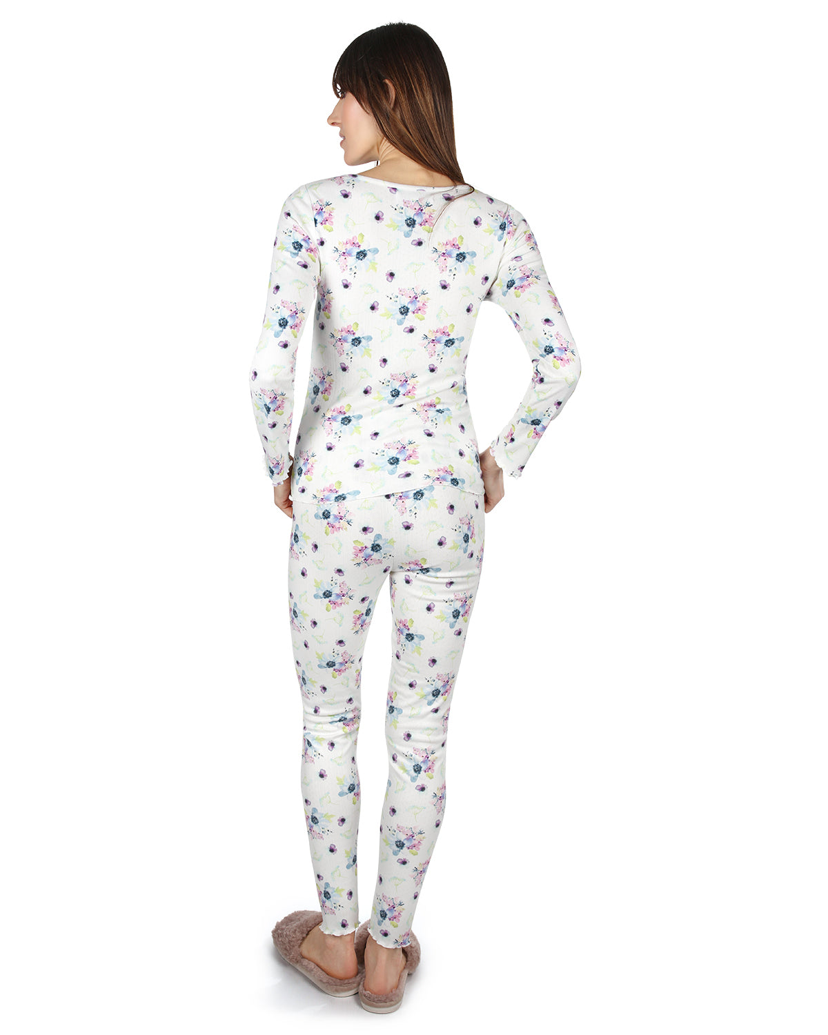 Women's Scalloped Edge Floral Two-Piece PJ Set - Charming Charlie