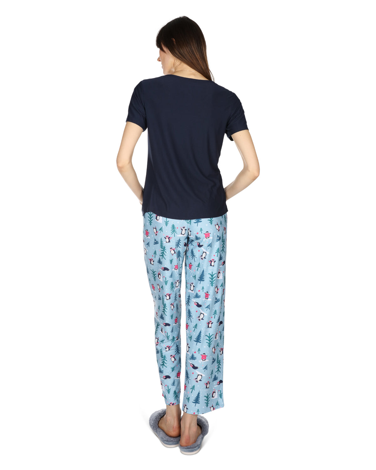 Women's Winter Penguin Two Piece PJ Set in a Bag - Charming Charlie