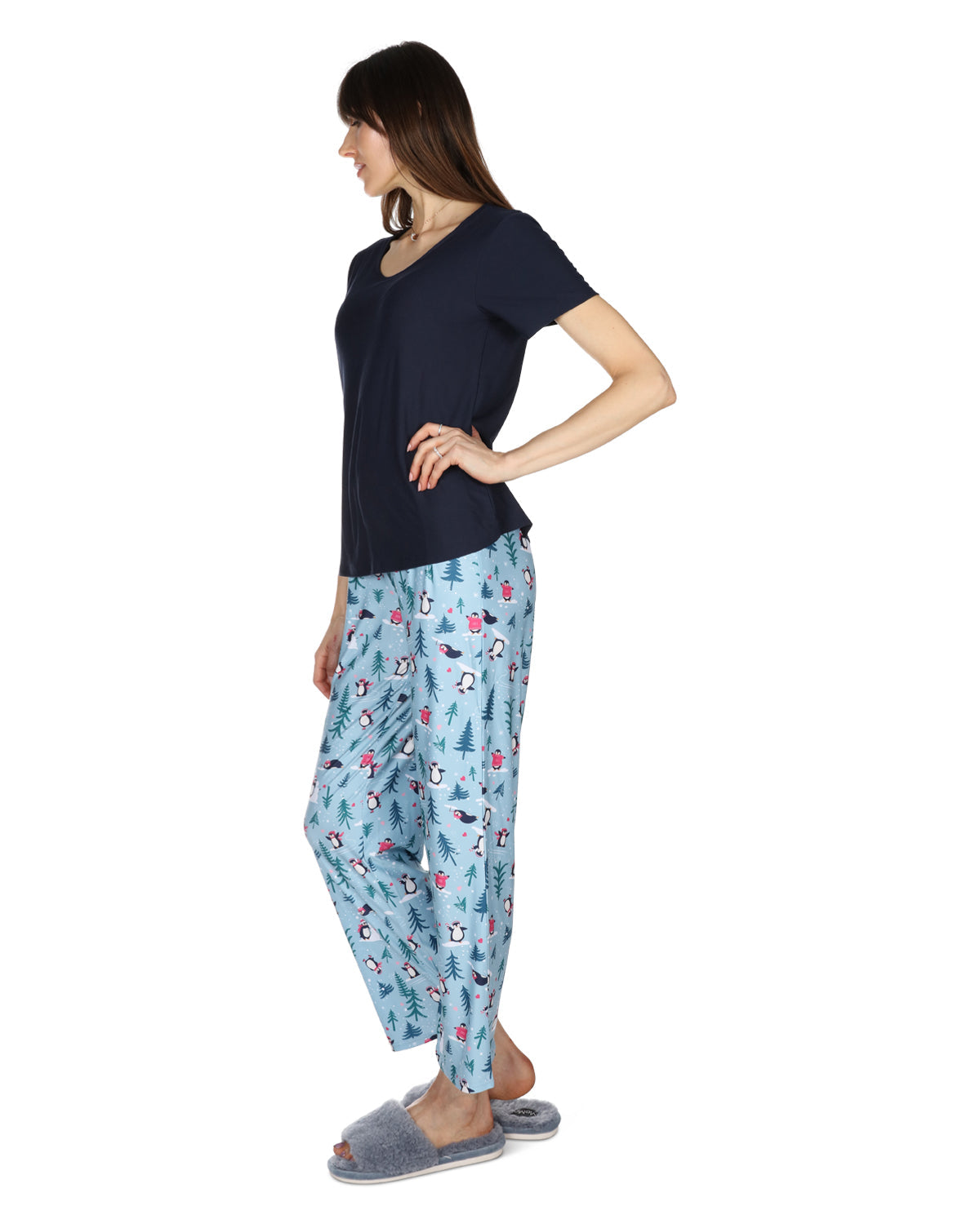 Women's Winter Penguin Two Piece PJ Set in a Bag - Charming Charlie