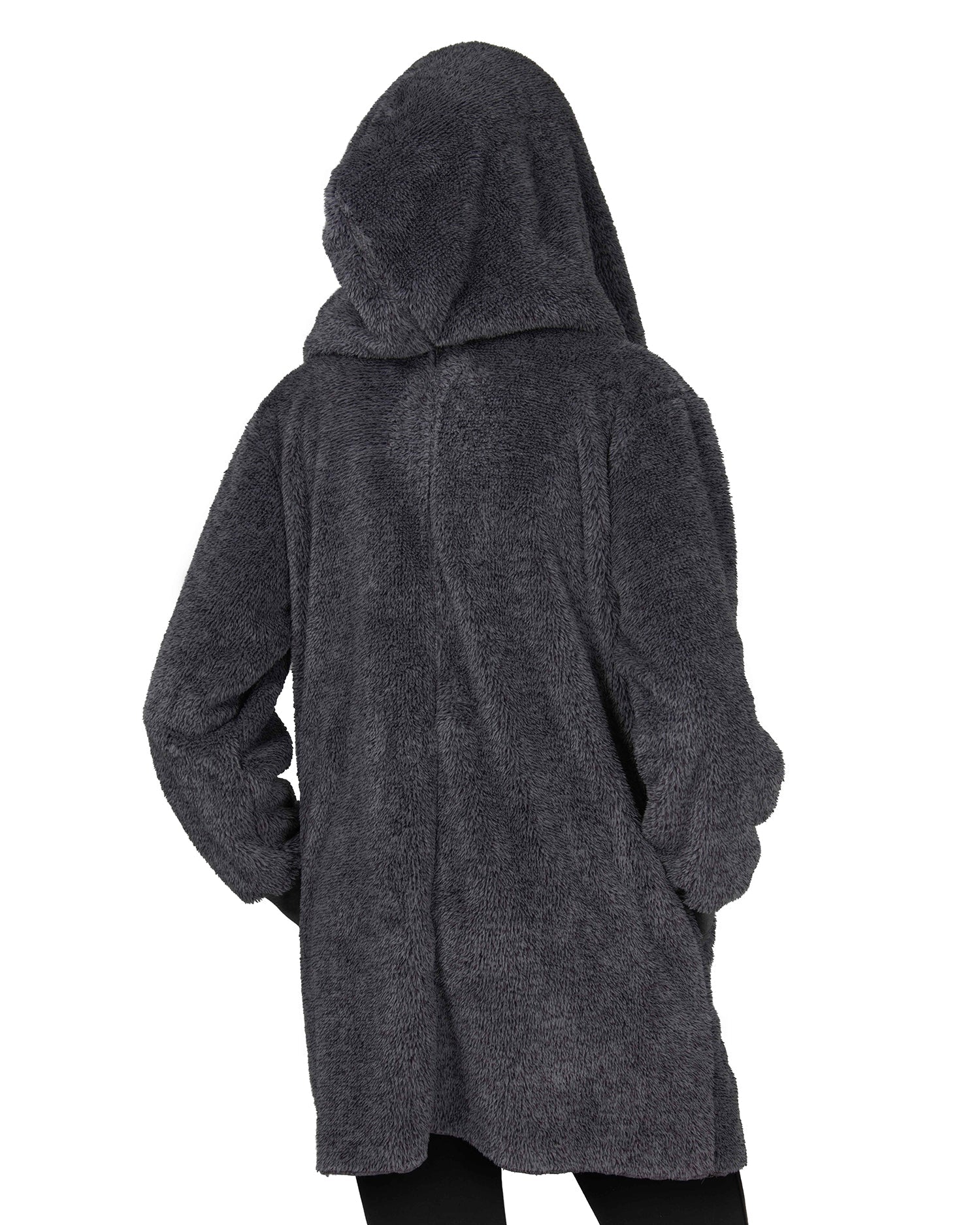 Women's Marled Plush Hooded Lounge Sweater with Shawl Collar - Charming Charlie