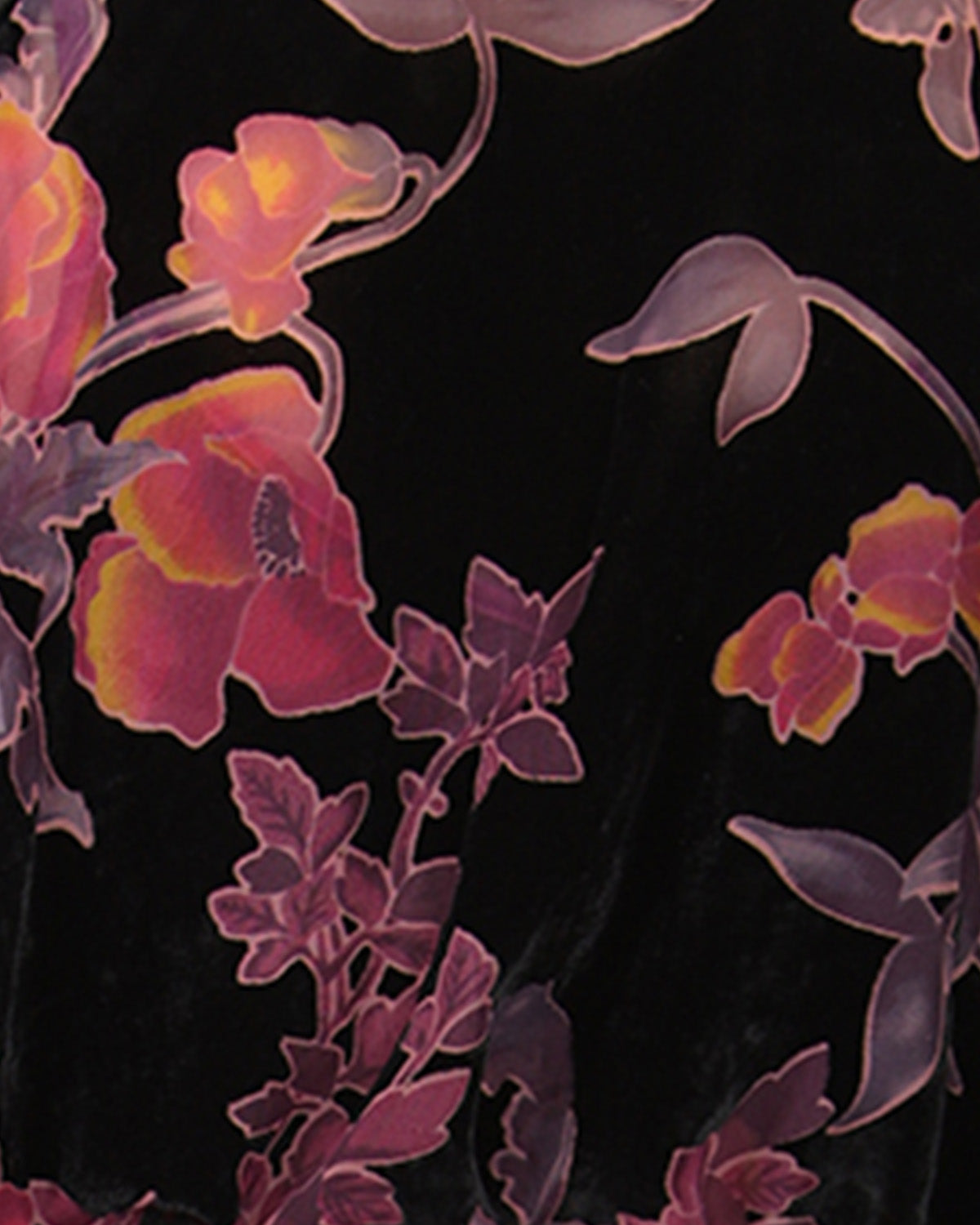 Women's Velvet Burnout Satin Trim Floral Kimono Robe - Charming Charlie