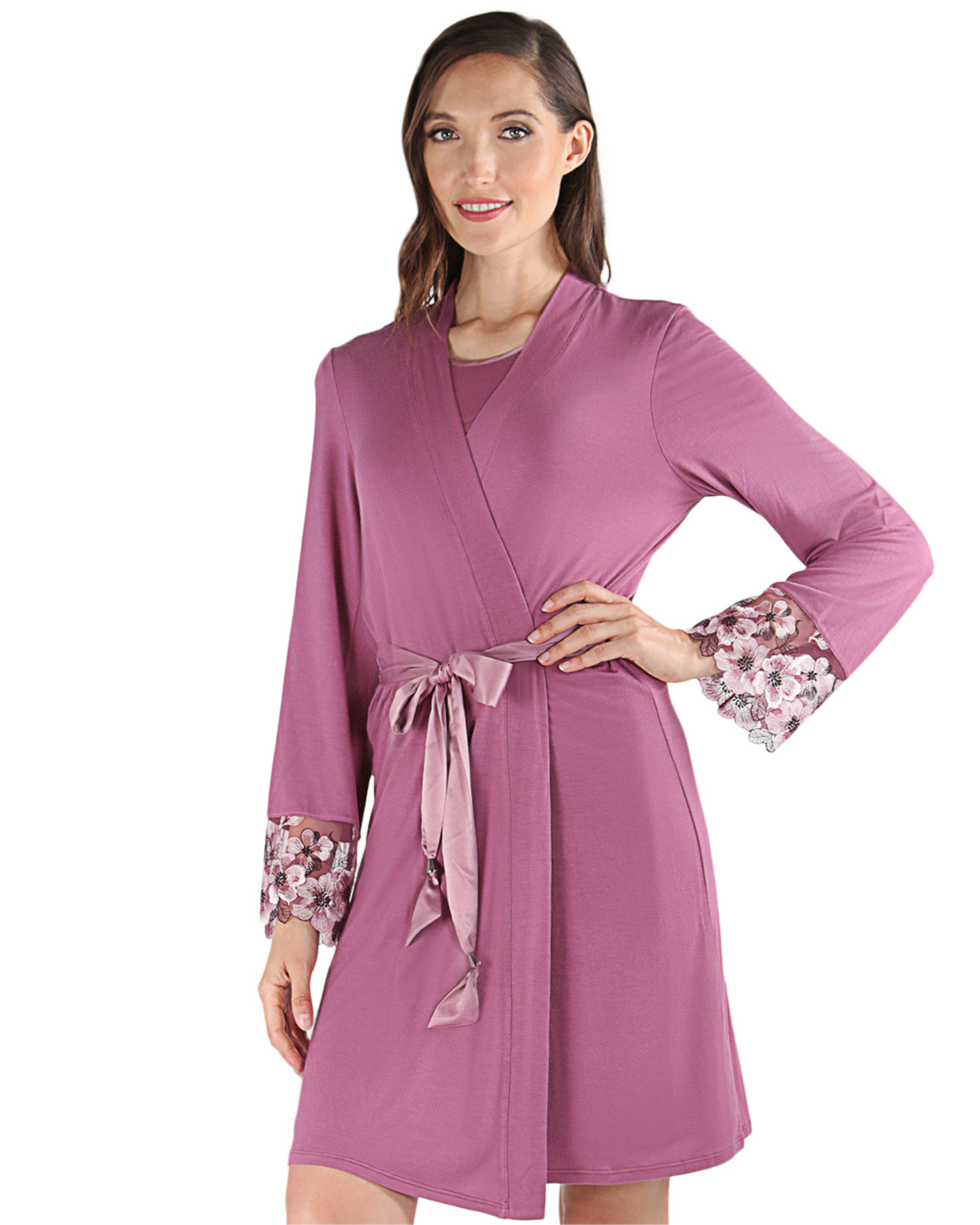 Women's Enchanted Romance Floral Accent Embroidered Robe - Charming Charlie