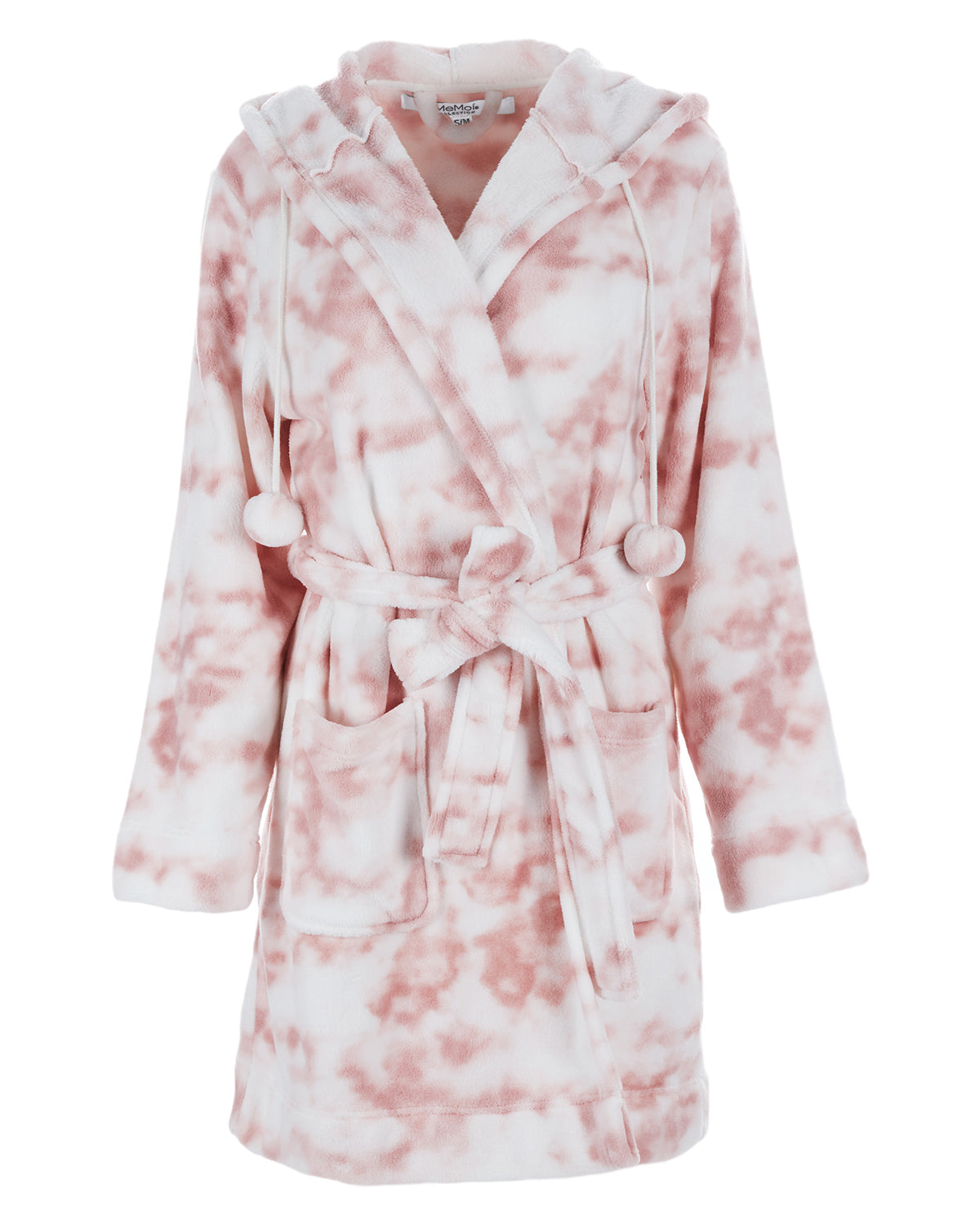 Women's Marble Luxe Fleece Plush Pom Pom Lounge Robe - Charming Charlie