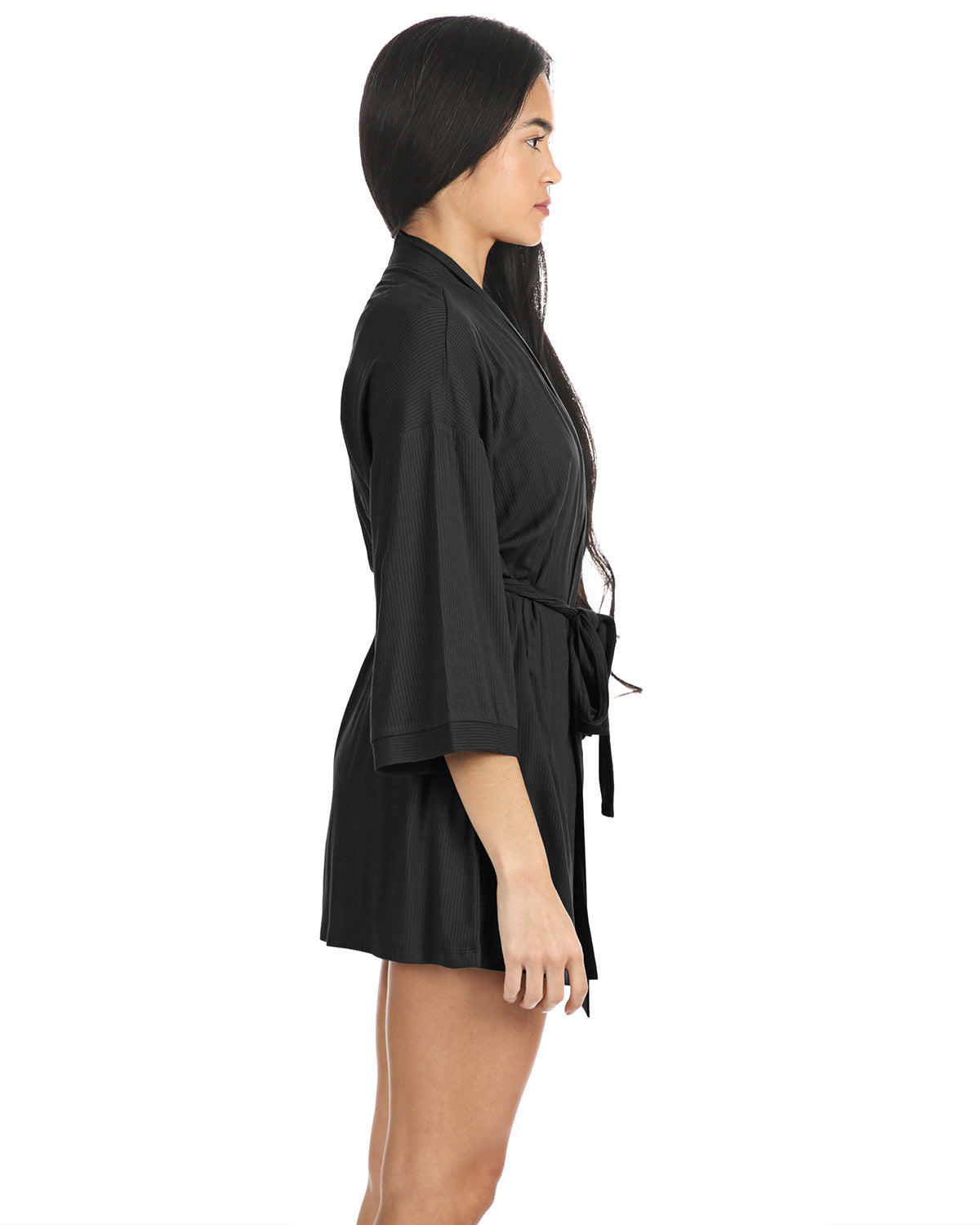 Women's Luxe Ribbed Open-Front Short Robe - Charming Charlie