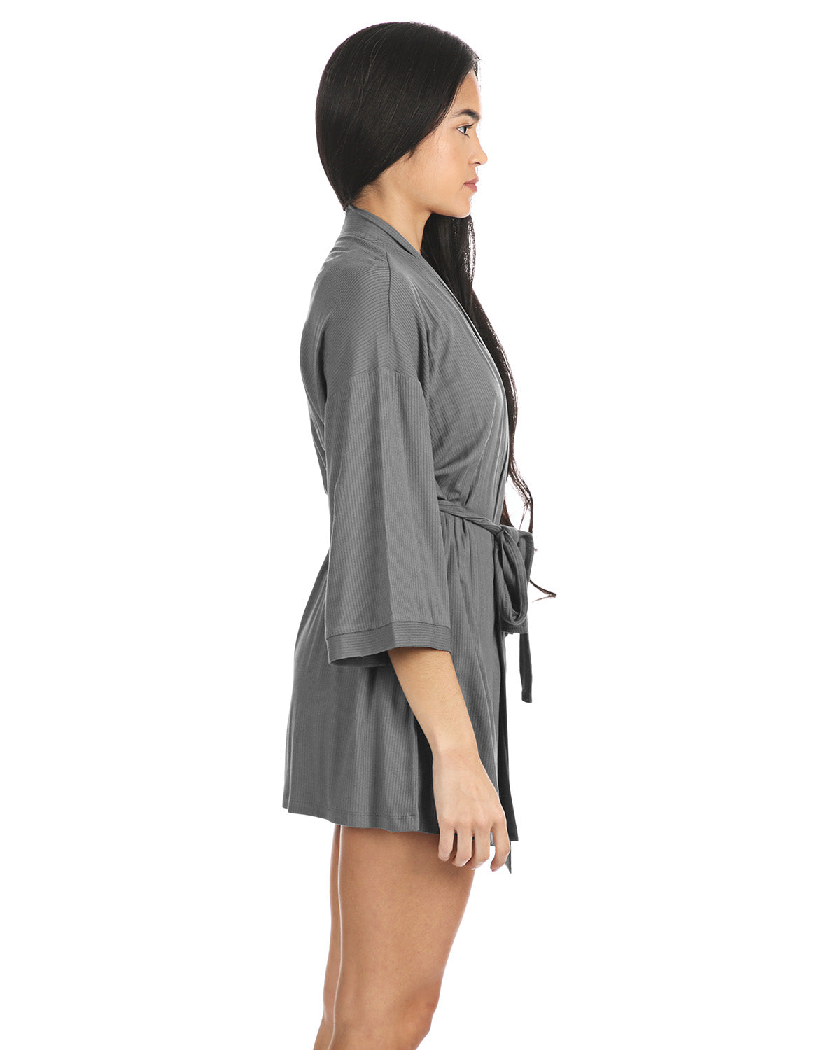 Women's Luxe Ribbed Open-Front Short Robe - Charming Charlie