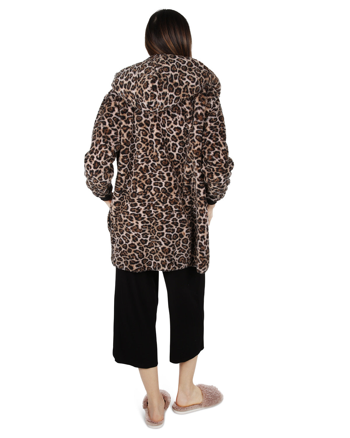 Women's Leopard Plush Hooded Cardigan - Charming Charlie