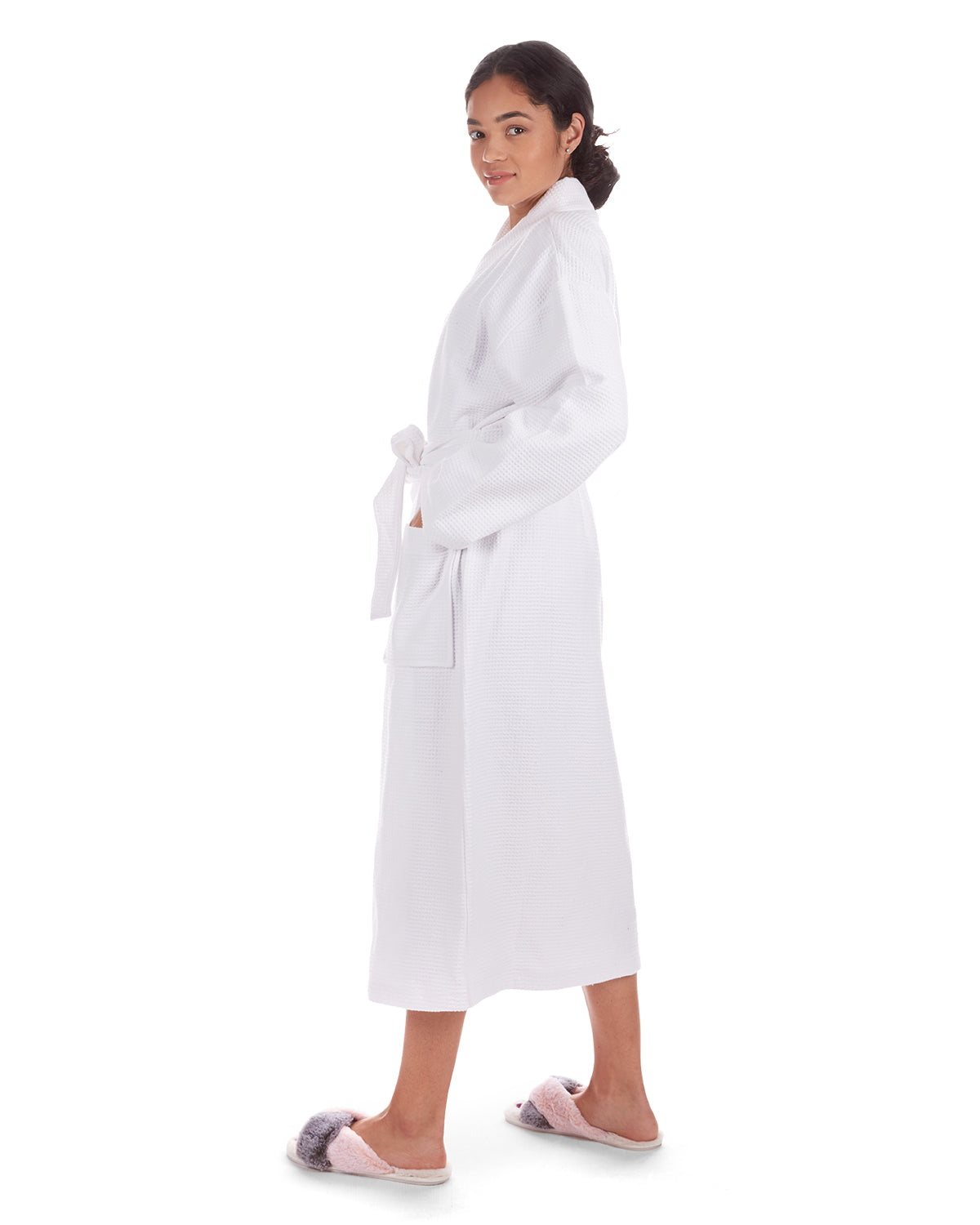 Women's 100% Cotton Woven Waffle Spa-Style Kimono Robe - Charming Charlie