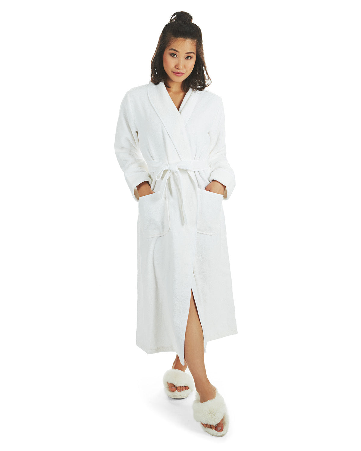 Women's 100% Cotton Zero Twist Woven Loop Terry Robe - Charming Charlie