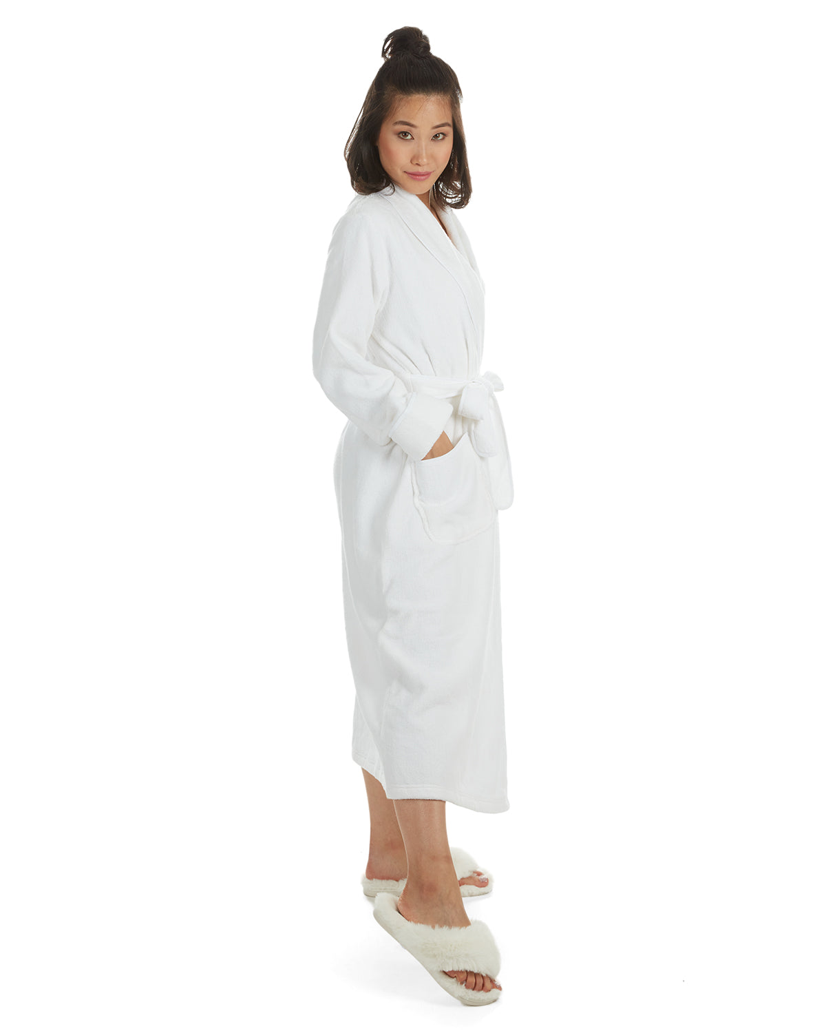 Women's 100% Cotton Zero Twist Woven Loop Terry Robe - Charming Charlie