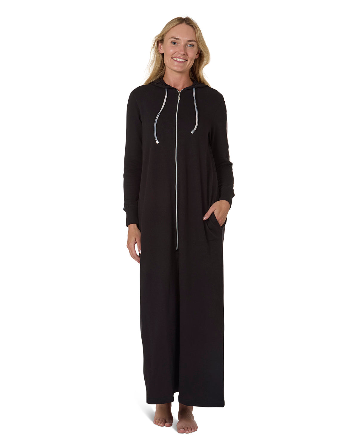 Women's Cotton Blend French Terry Ankle-Length Zip Robe - Charming Charlie