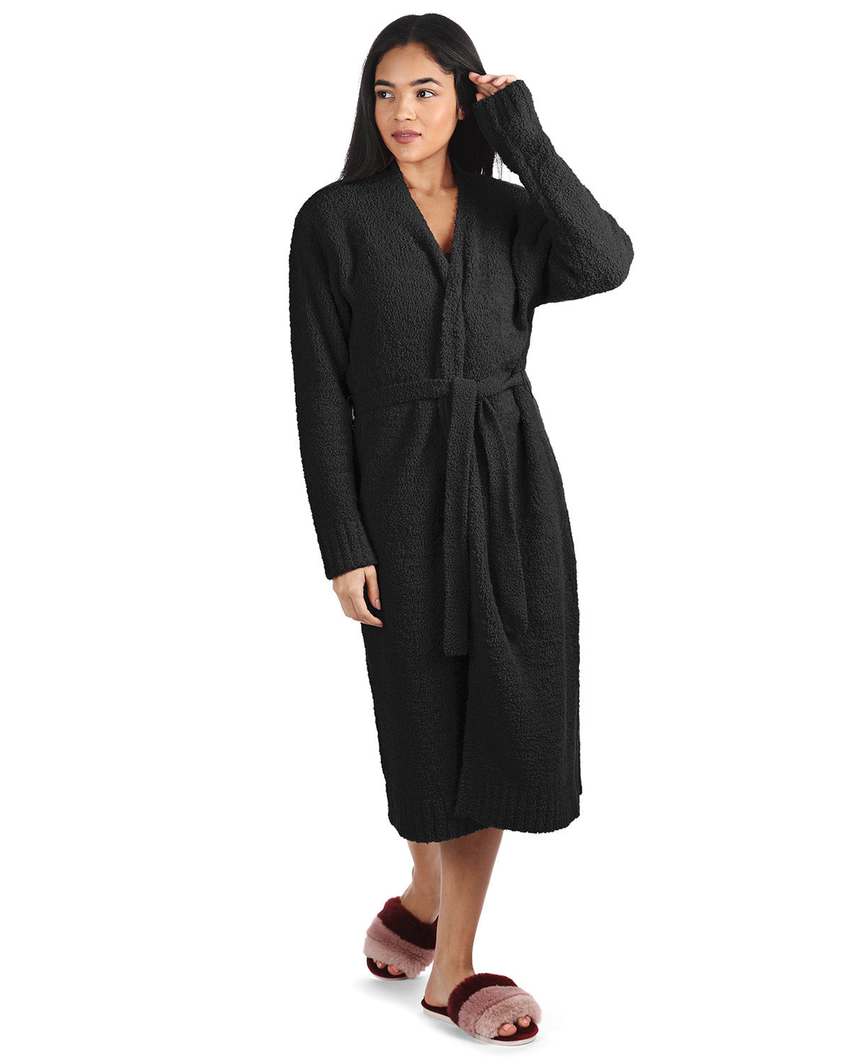 Women's Warm Cozy Knit Long Lounge Robe - Charming Charlie