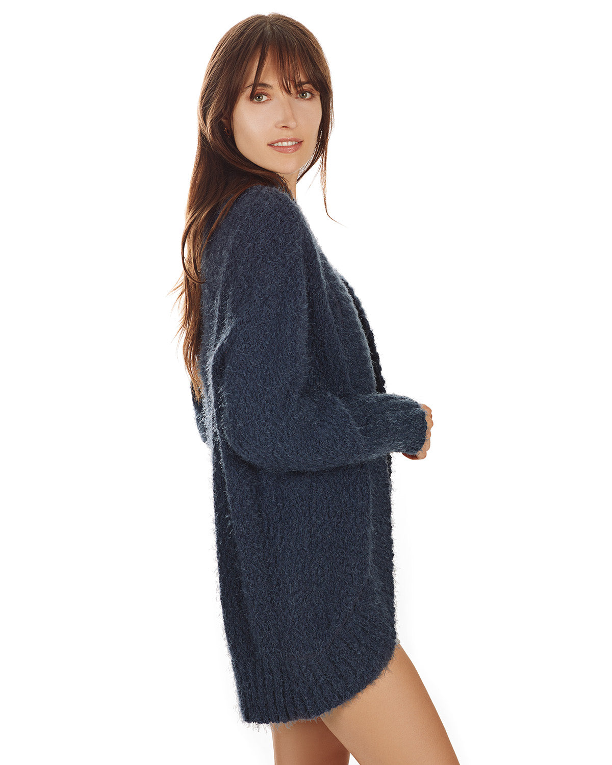 Women's Fuzzy Cocoon Loose Open-Front Cardigan Sweater - Charming Charlie