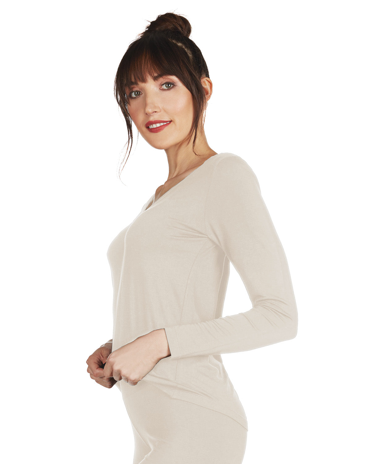 Women's Soft Bamboo Blend Relaxed Long Sleeve Top - Charming Charlie