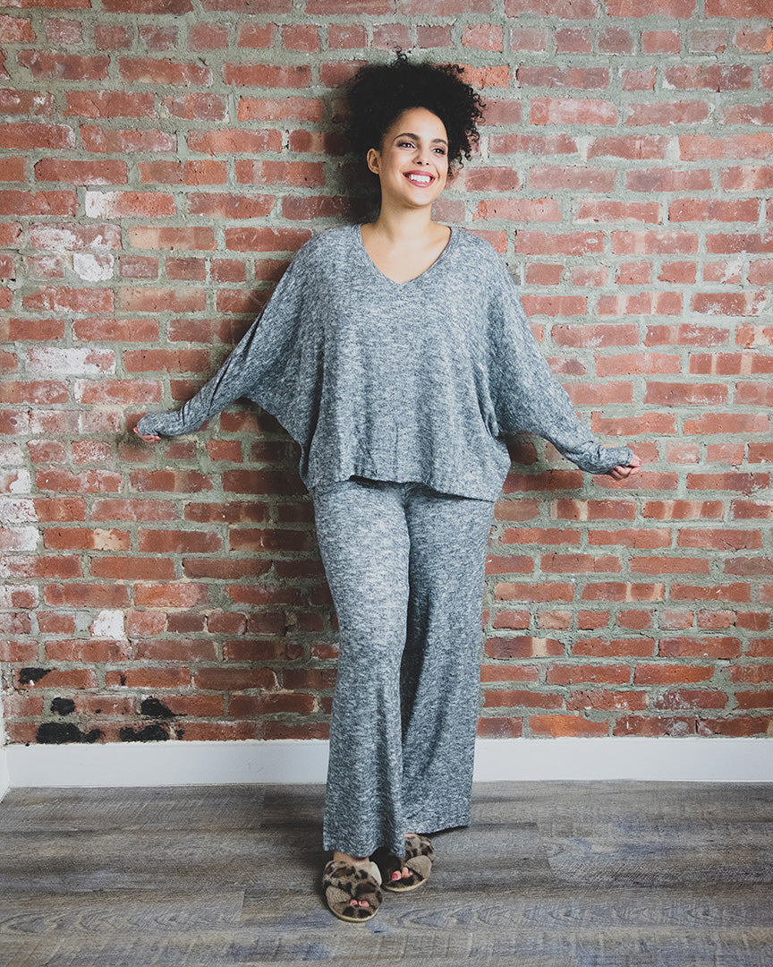 Women's Hacci Wide Leg Soft Lightweight Lounge Pants - Charming Charlie