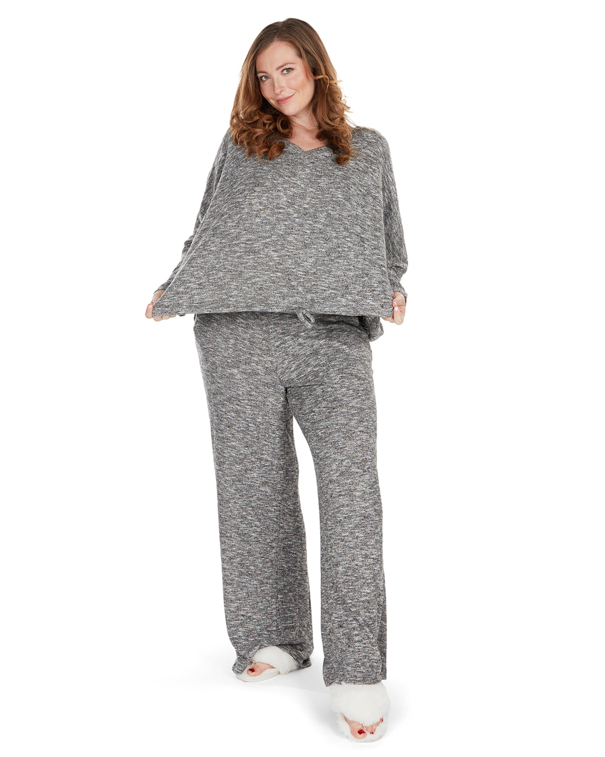 Women's Supersoft Hacci Lounge Pull Over Loose Fit Top - Charming Charlie
