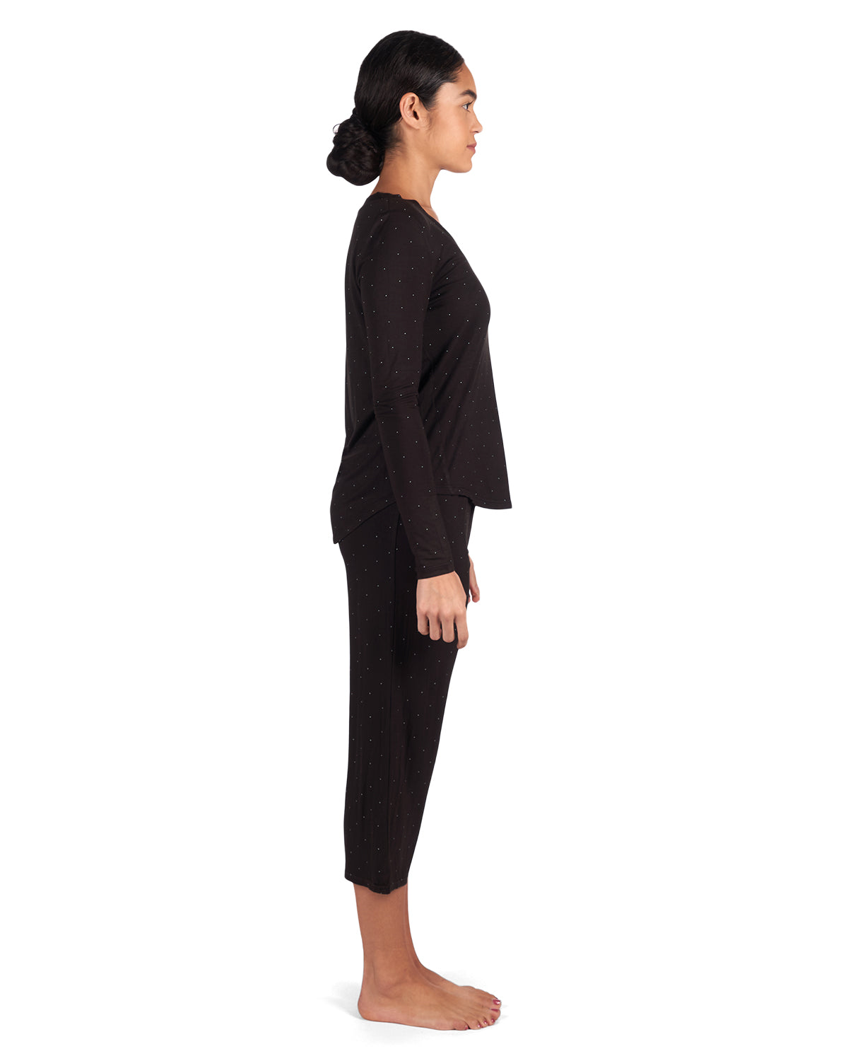 Women's Ultra-Soft Polka Dot Bamboo Blend Long Sleeve Top - Charming Charlie