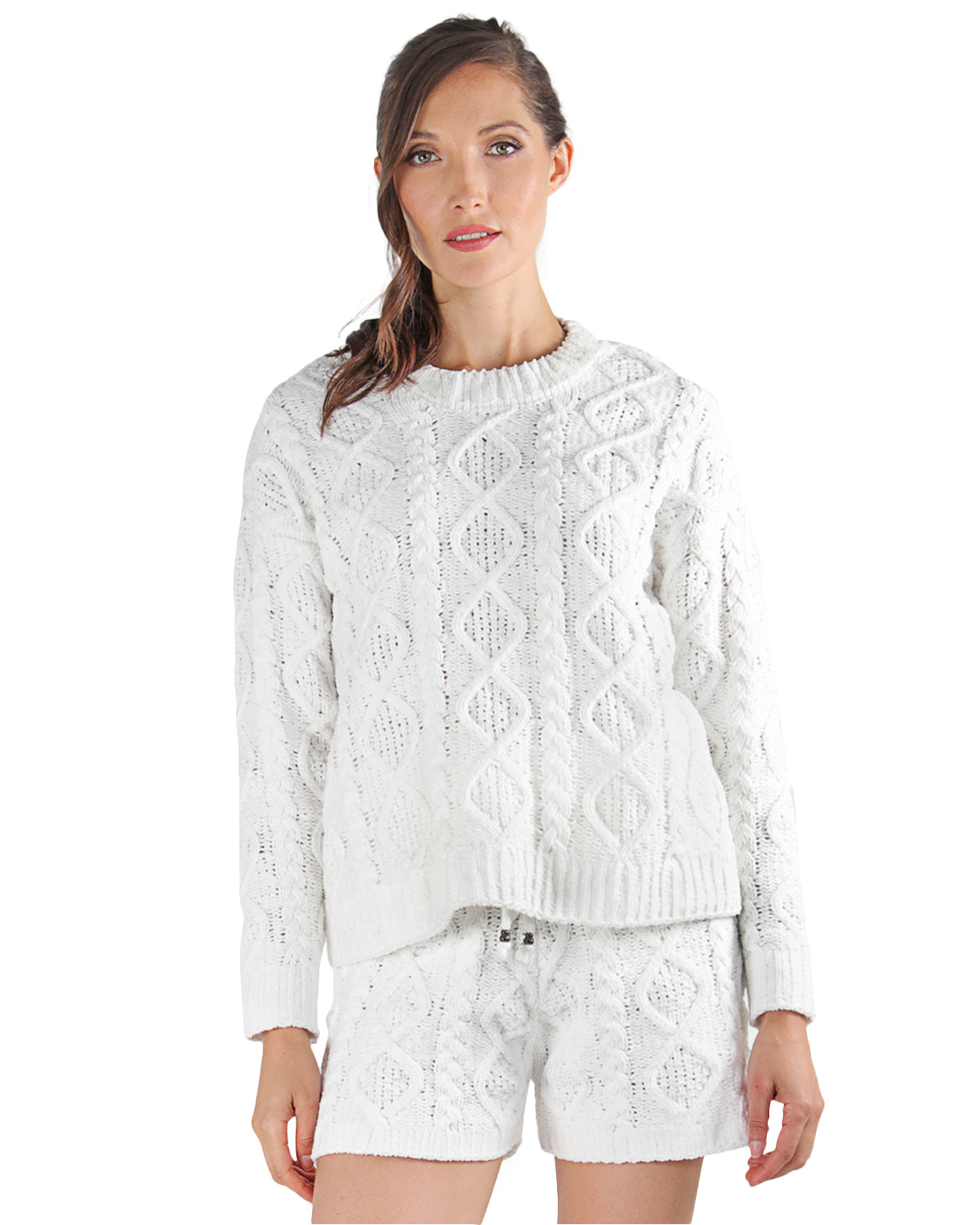 Women's Marshmallow Soft Cable Knit Drawstring Shorts - Charming Charlie