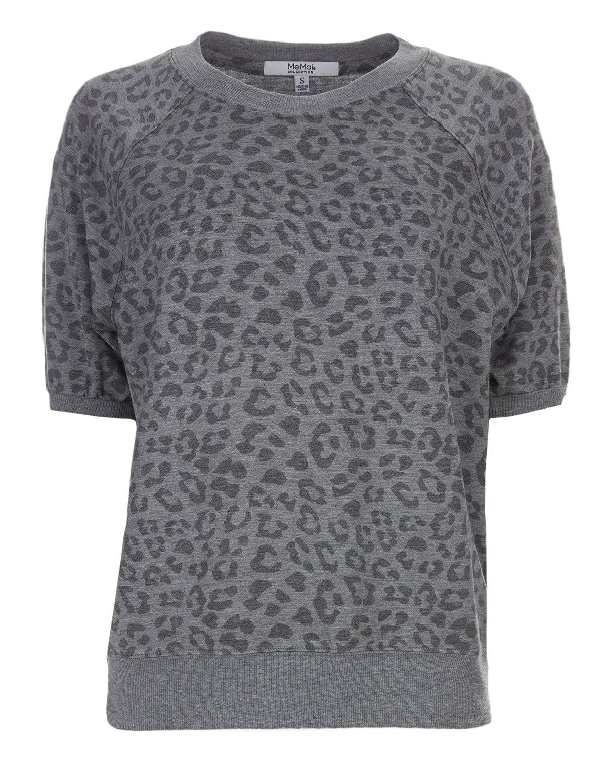 Women's Terry Lounge Leopard Print Short Sleeve Sweatshirt - Charming Charlie