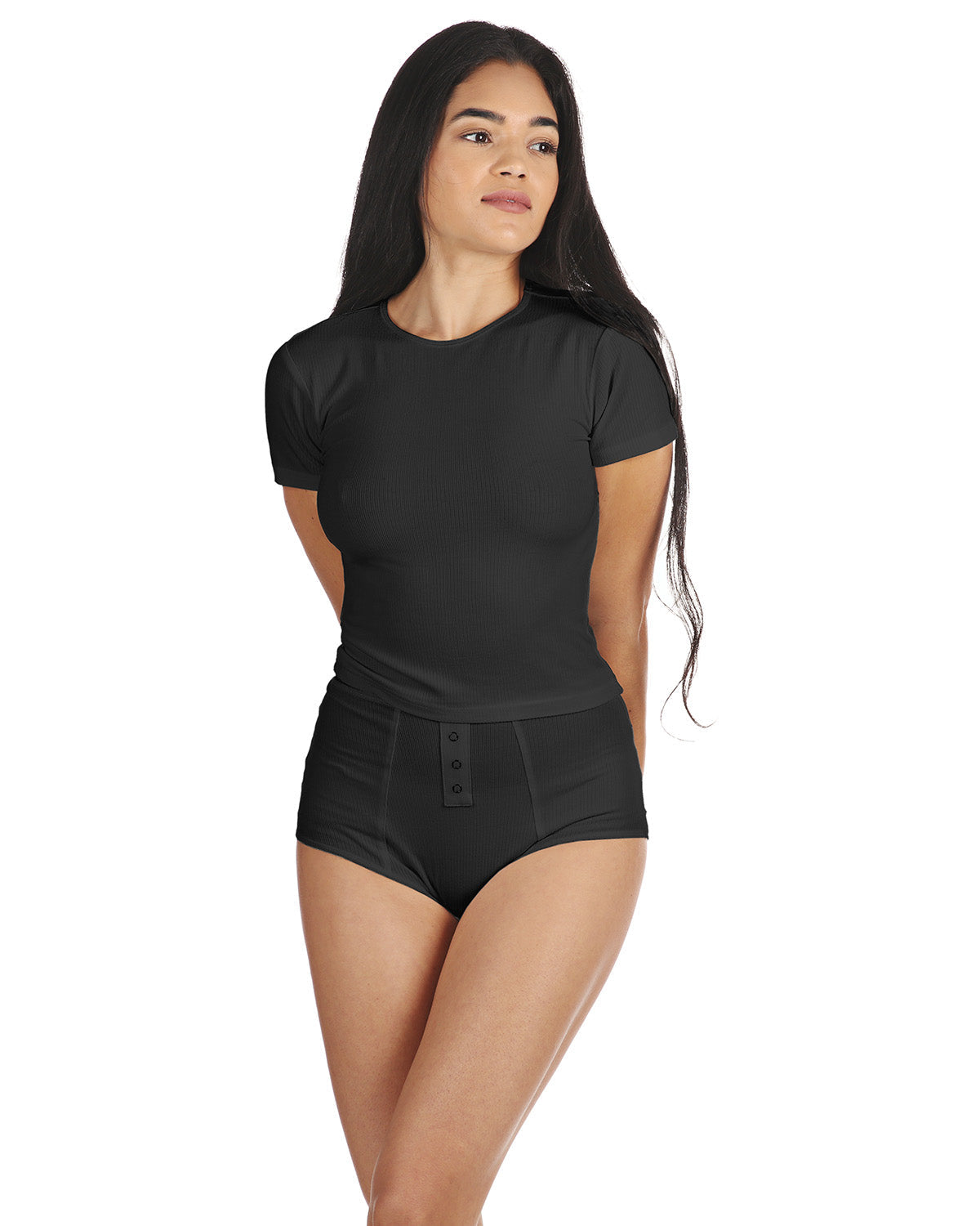 Women's Luxe Rib T-Shirt and Full Coverage Brief Set - Charming Charlie