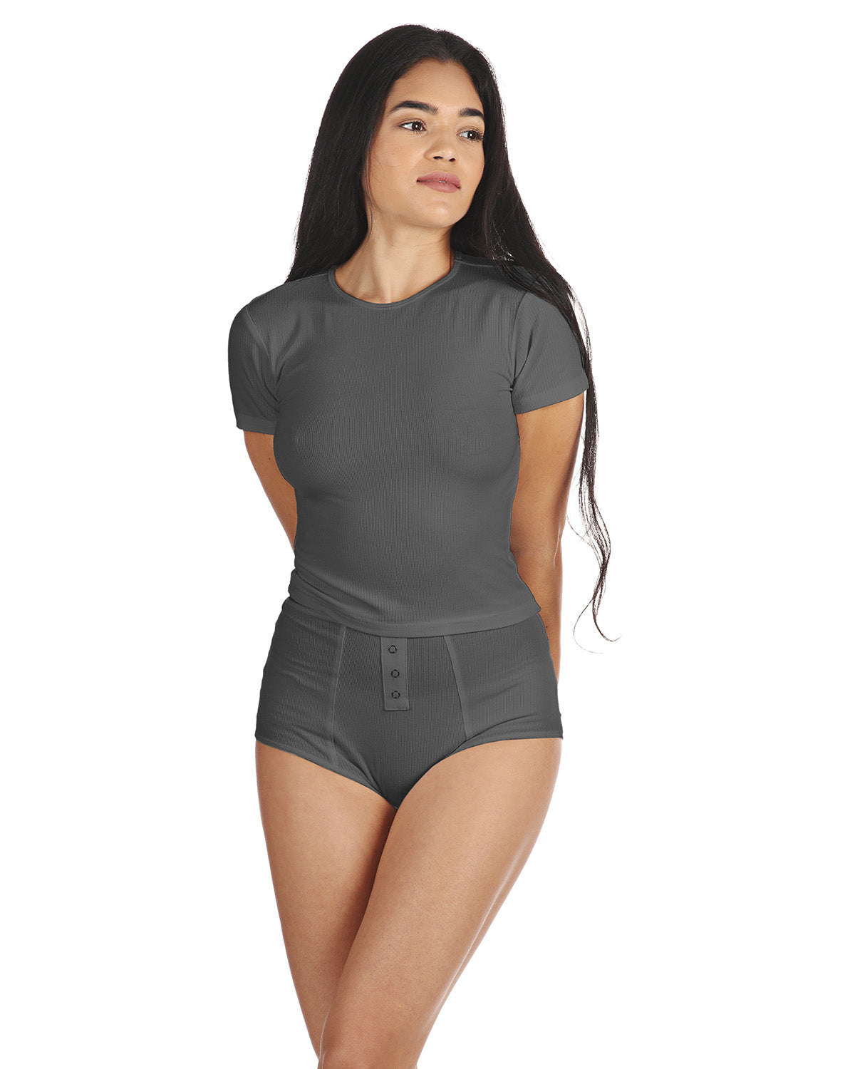 Women's Luxe Rib T-Shirt and Full Coverage Brief Set - Charming Charlie