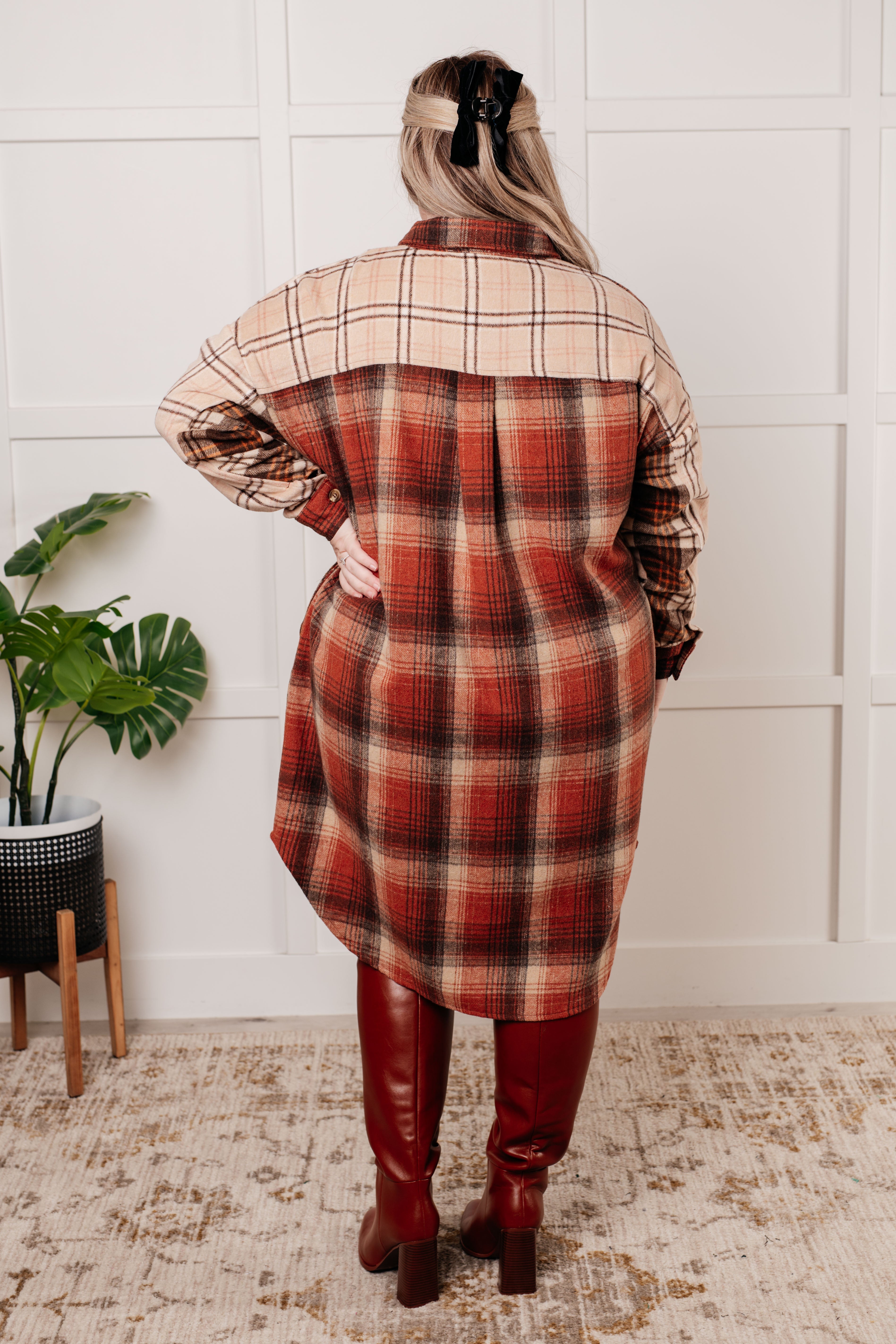 Cabin Fever Flannel Plaid Oversized Shacket - Charming Charlie