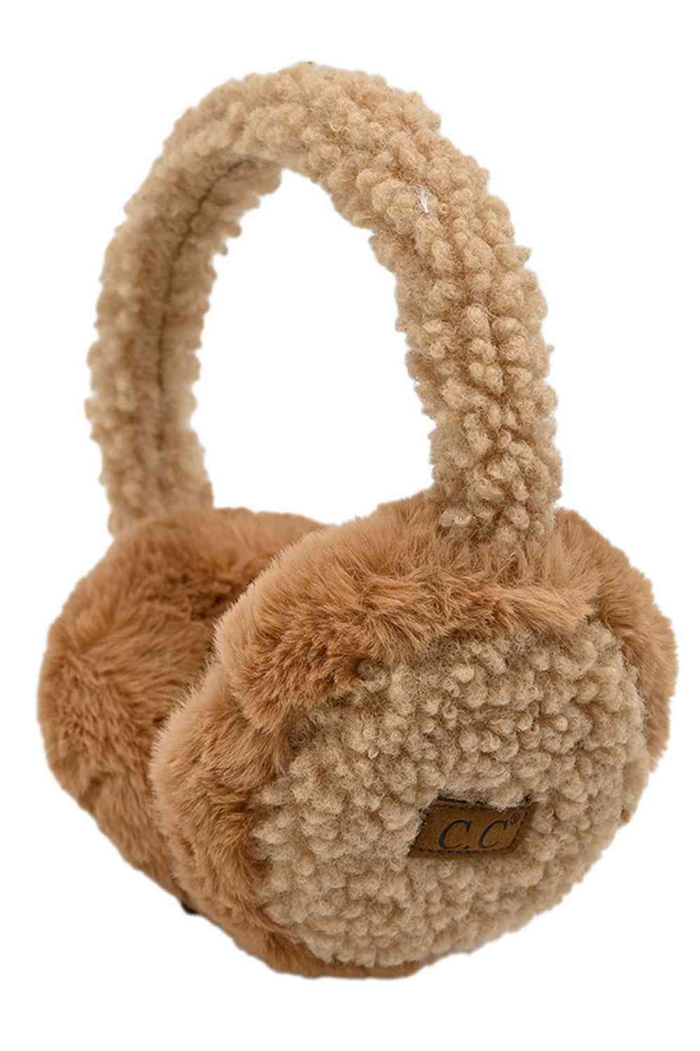 Camel C.C Faux Fur Sherpa Earmuffs. Stay warm and stylish with these. Crafted with quality faux fur and Sherpa on the inside for ultimate comfort, these earmuffs provide superior insulation and protection from the cold. Their classic and timeless design allows them to easily match with any outfit. 