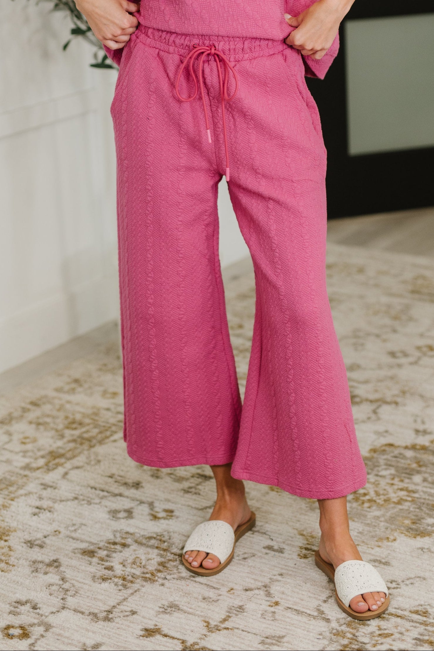 Can't Quit You Cropped Flair Bottoms in Magenta - Charming Charlie