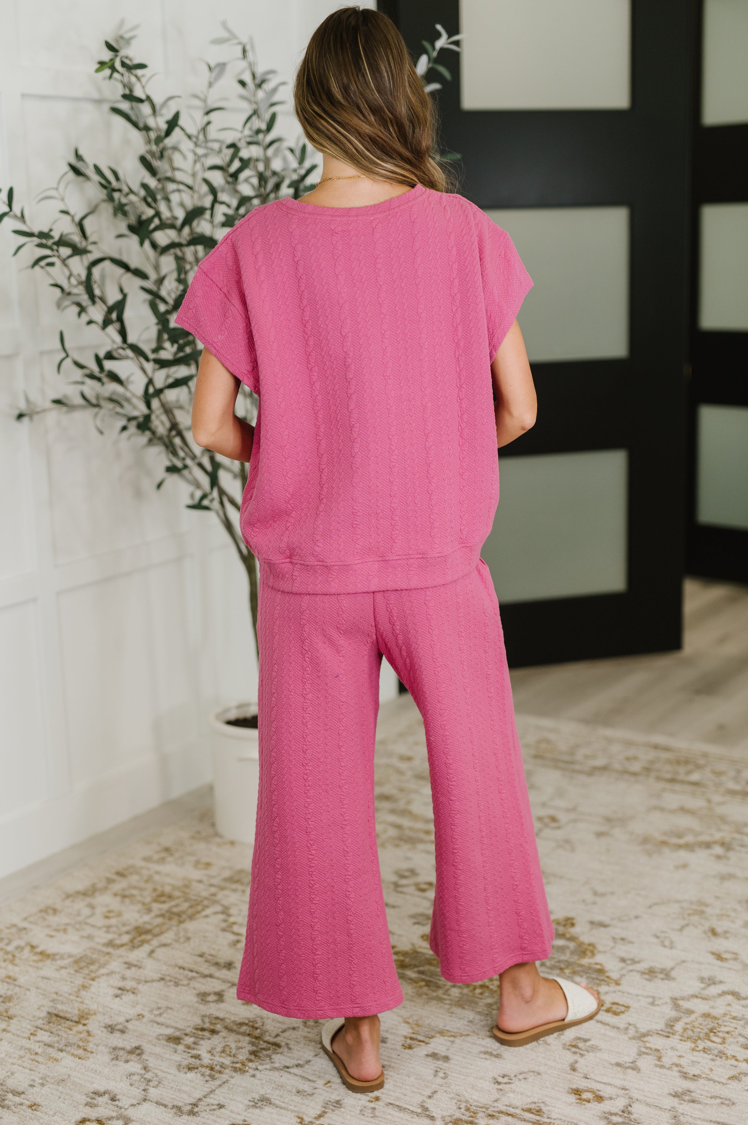 Can't Quit You Cropped Flair Bottoms in Magenta - Charming Charlie