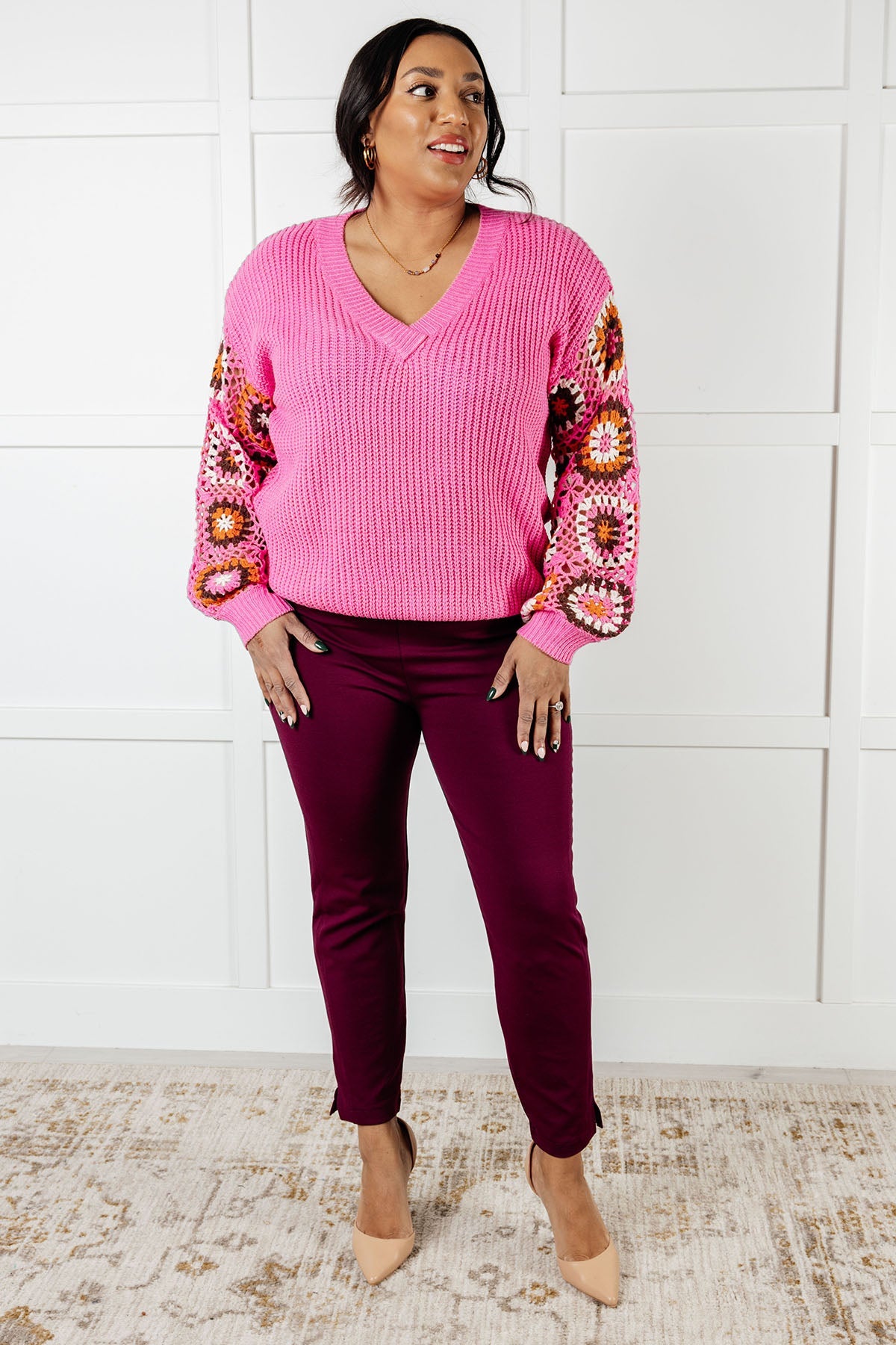 Can't Stop this Feeling V-Neck Knit Sweater - Charming Charlie