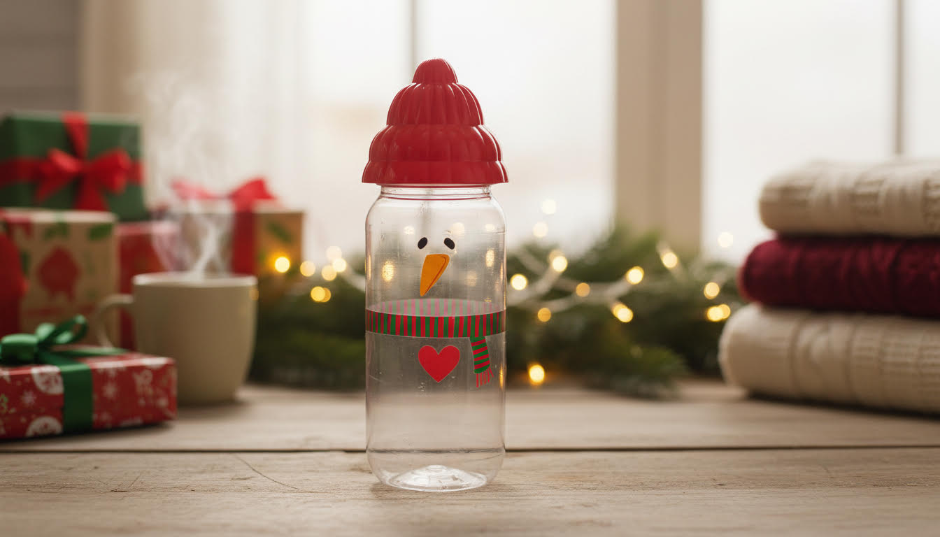 Festive Snowman-Themed Bottle. Pack of 4 - Charming Charlie